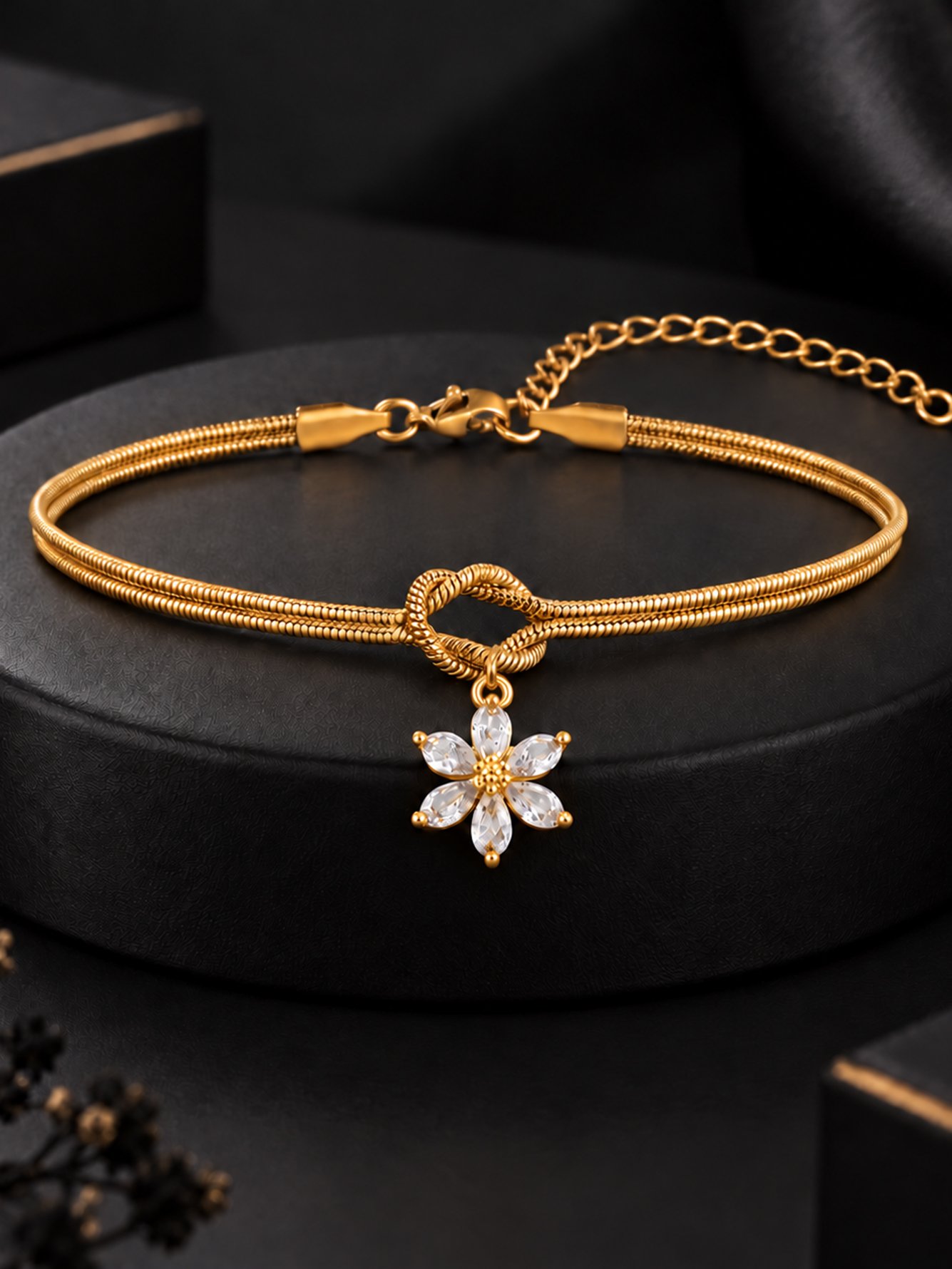 Gold Solid Link Bracelet