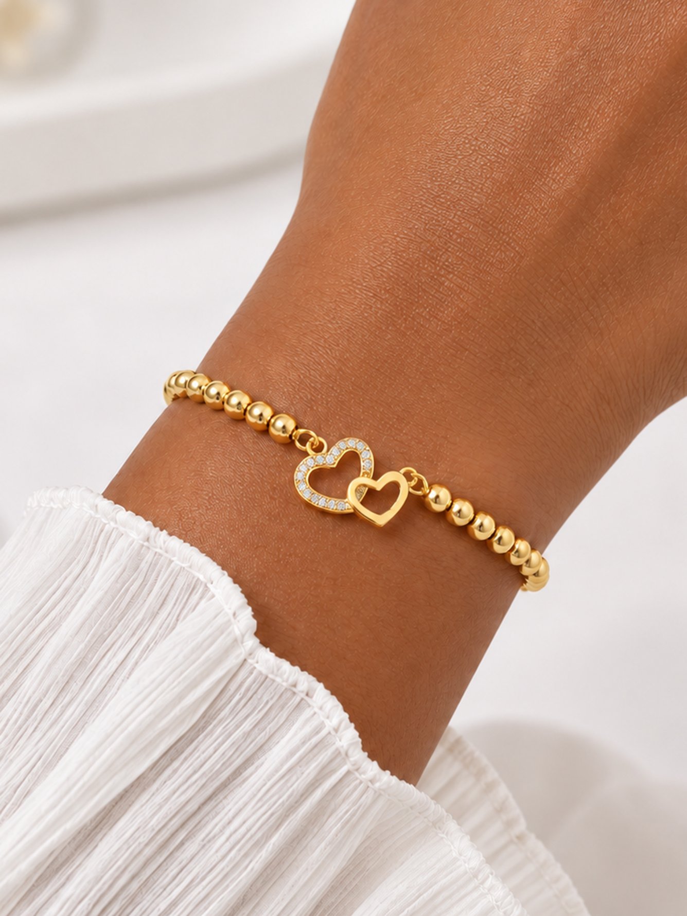 Gold Solid Link Bracelet