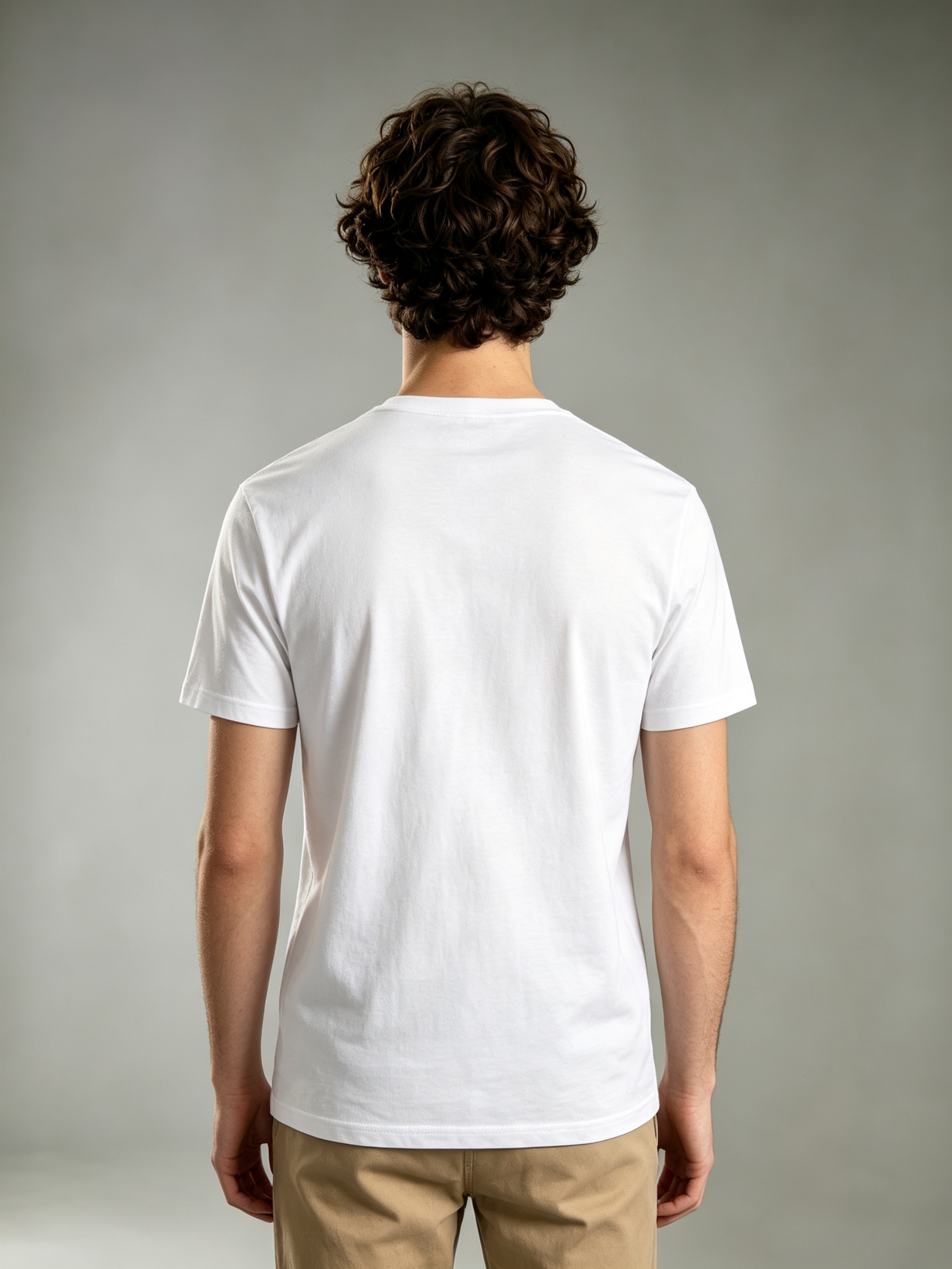 White Solid Round Neck Regular T-Shirt