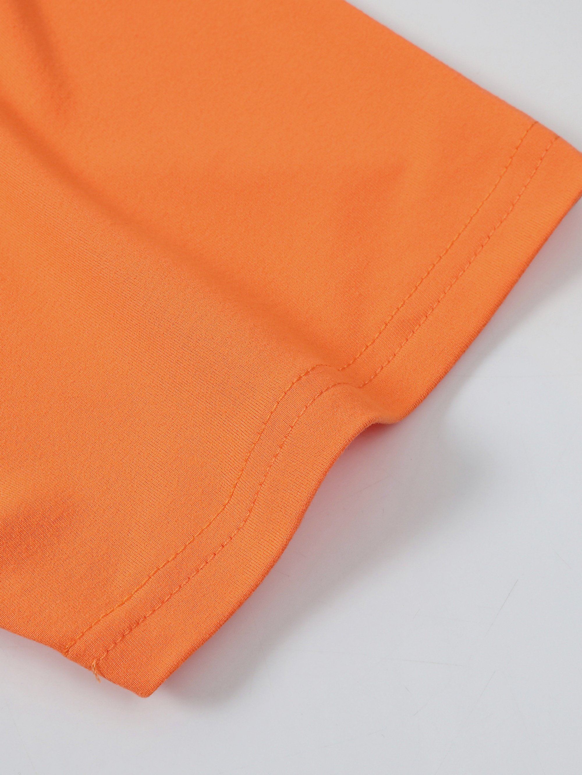 Orange Solid Round Neck Regular T-Shirt