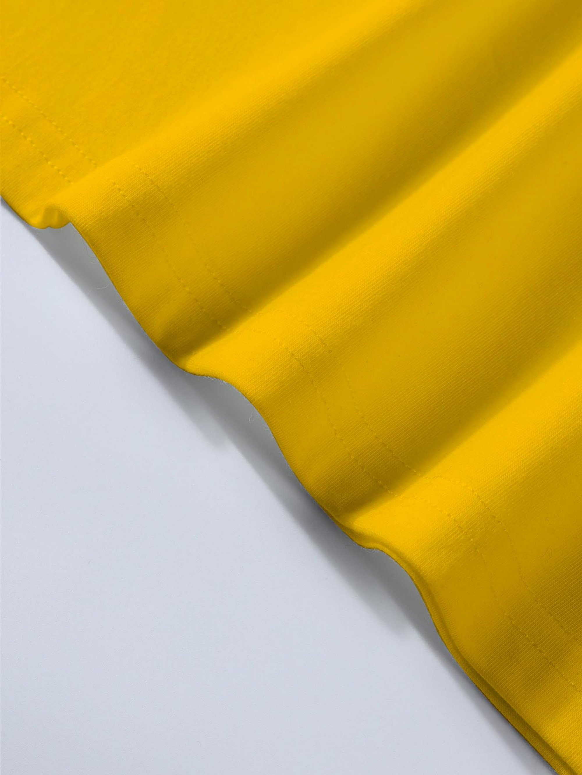 Yellow Solid Round Neck Regular T-Shirt