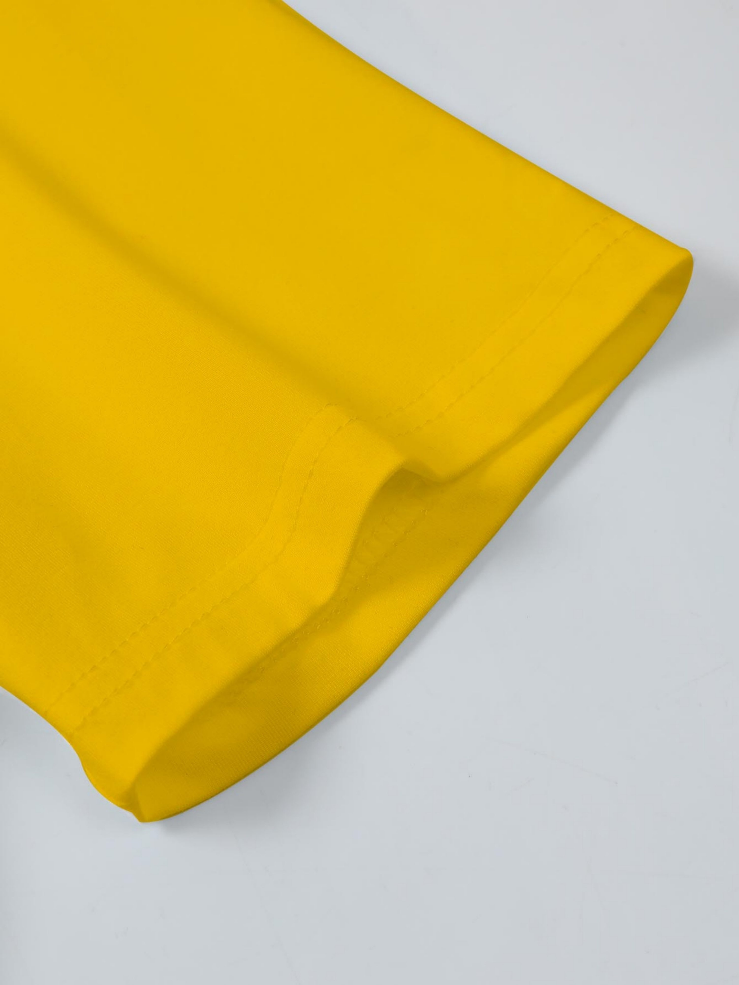 Yellow Solid Round Neck Regular T-Shirt