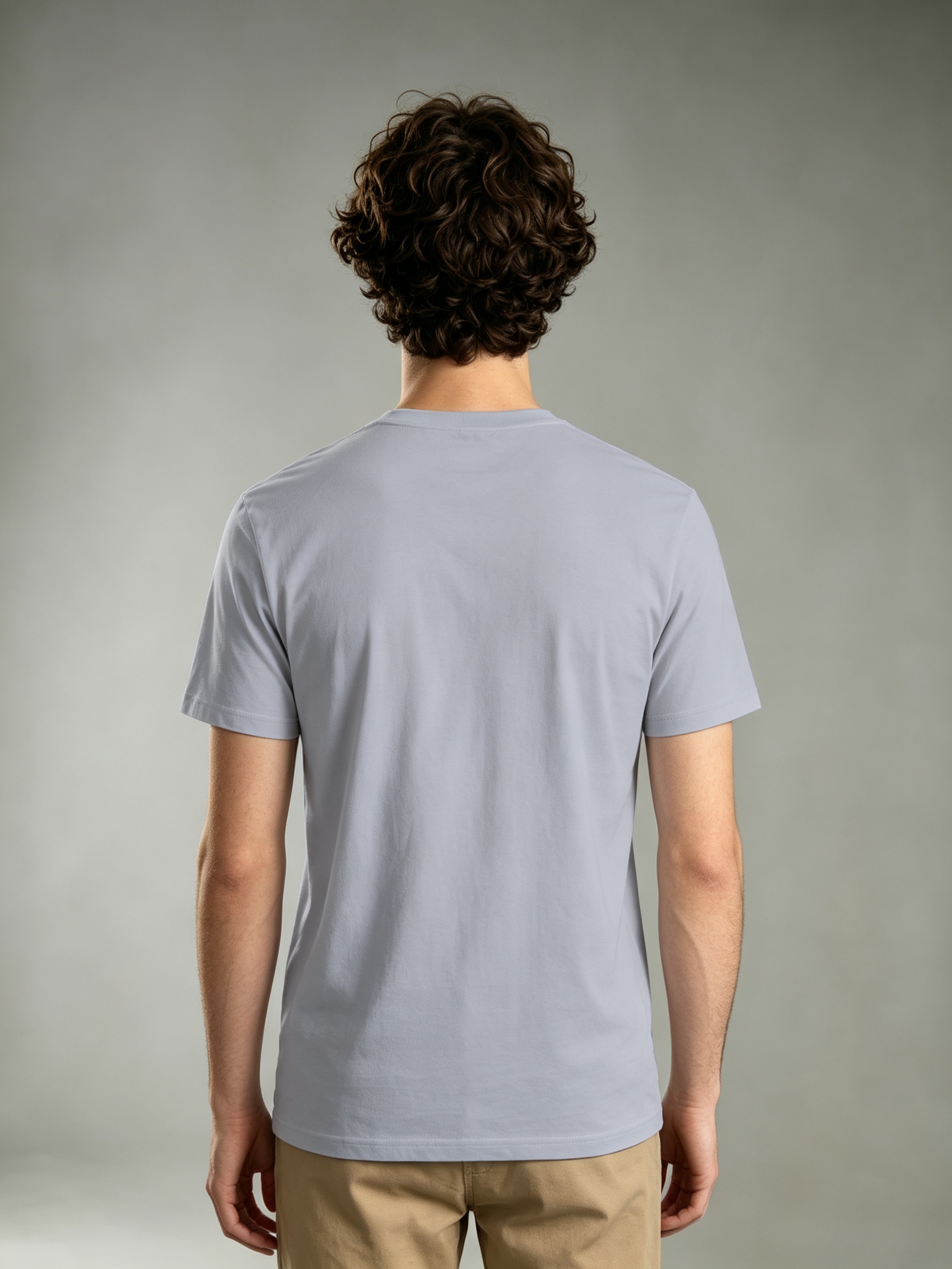 Grey Solid Round Neck Regular T-Shirt