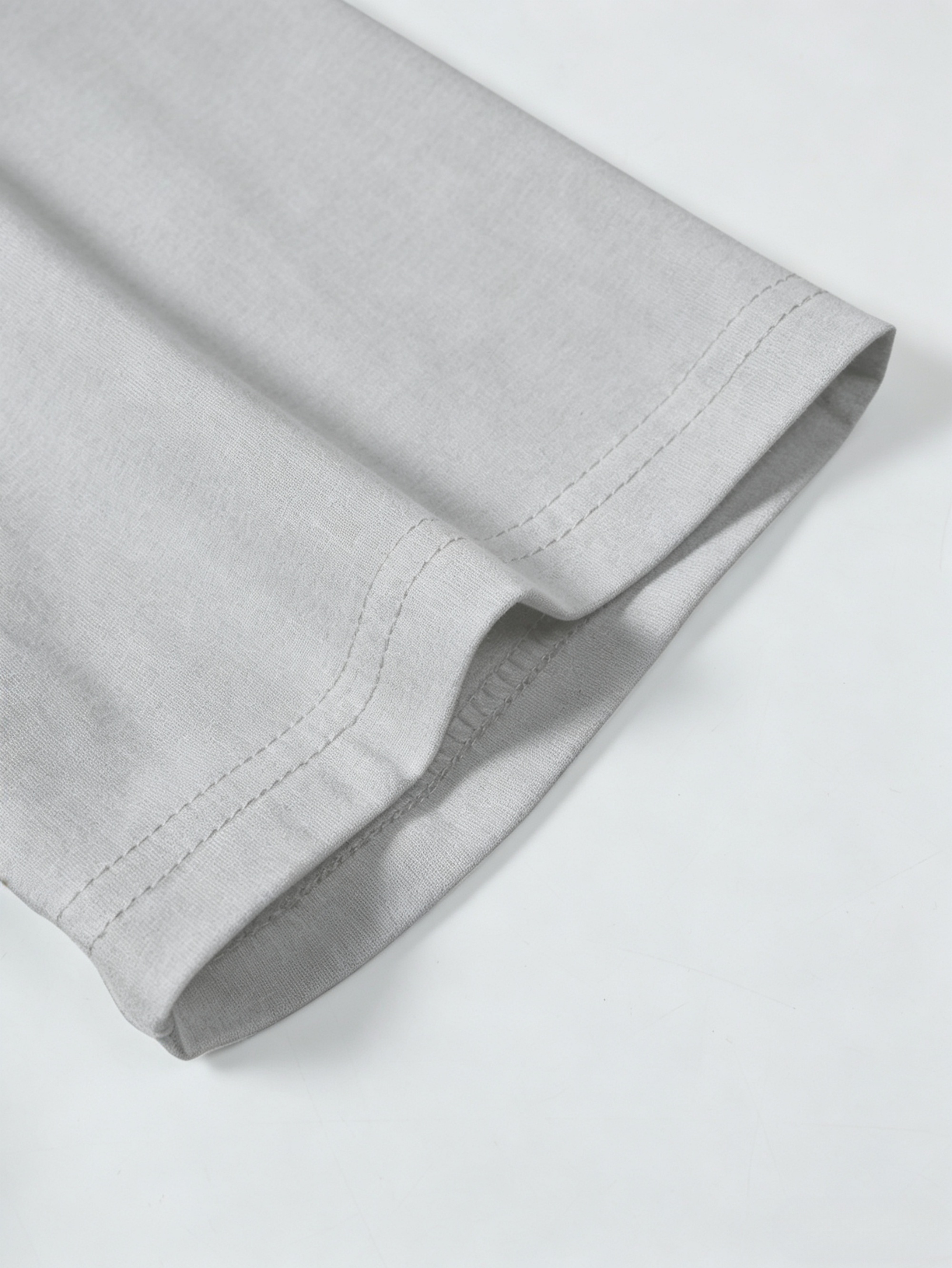 Grey Solid Round Neck Regular T-Shirt