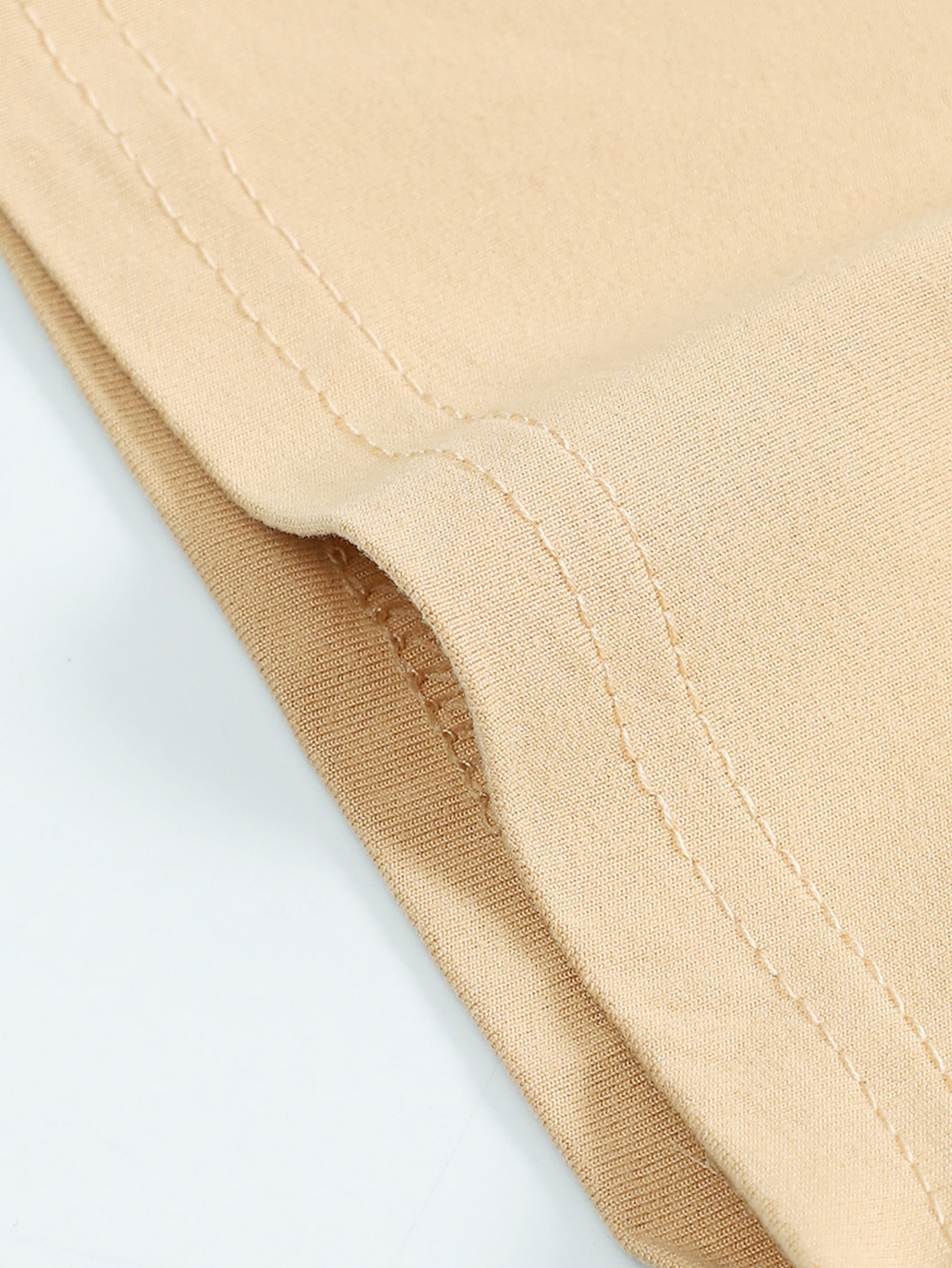 Khaki Solid Round Neck Regular T-Shirt