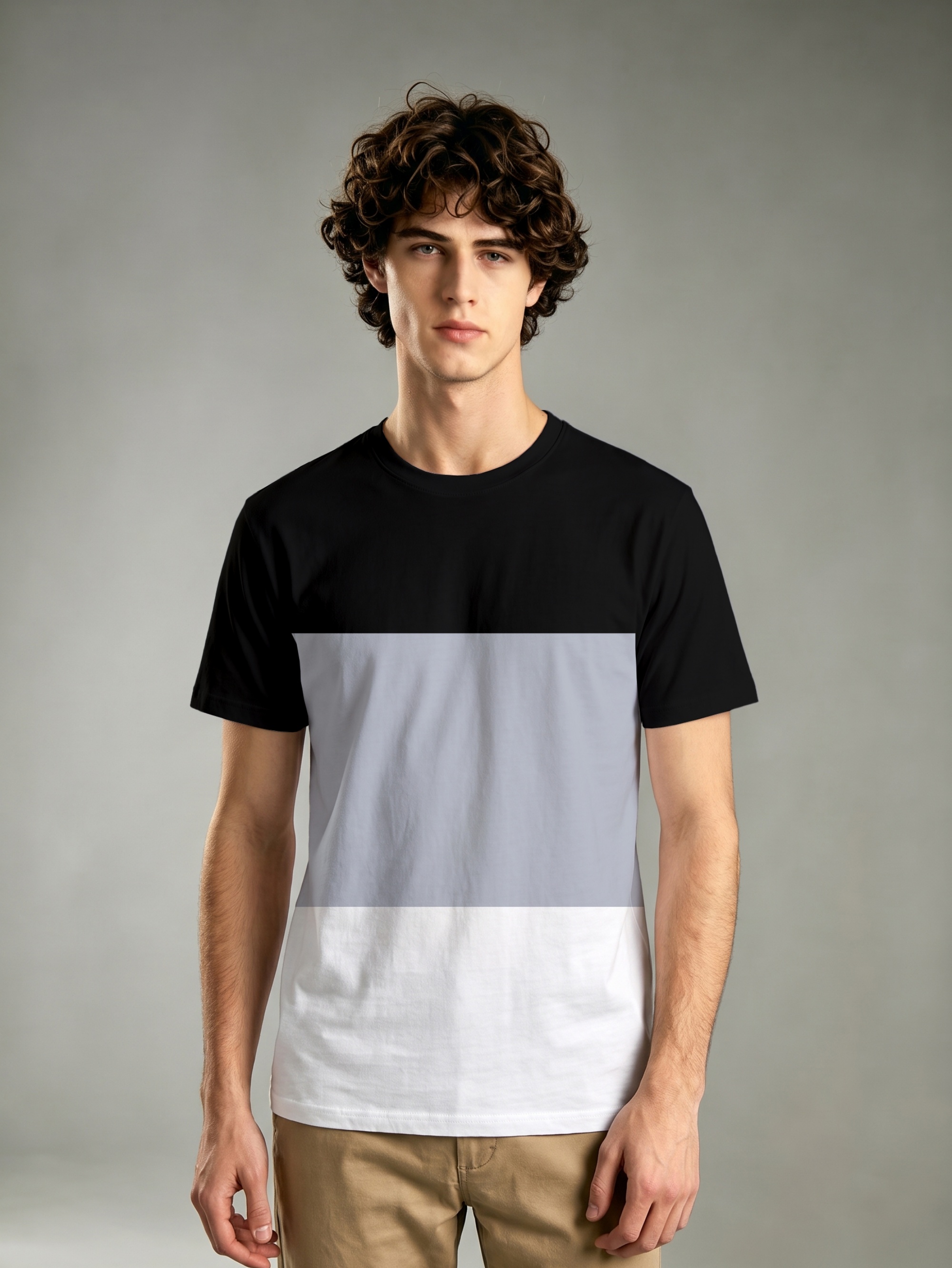 Multi Solid Round Neck Regular T-Shirt