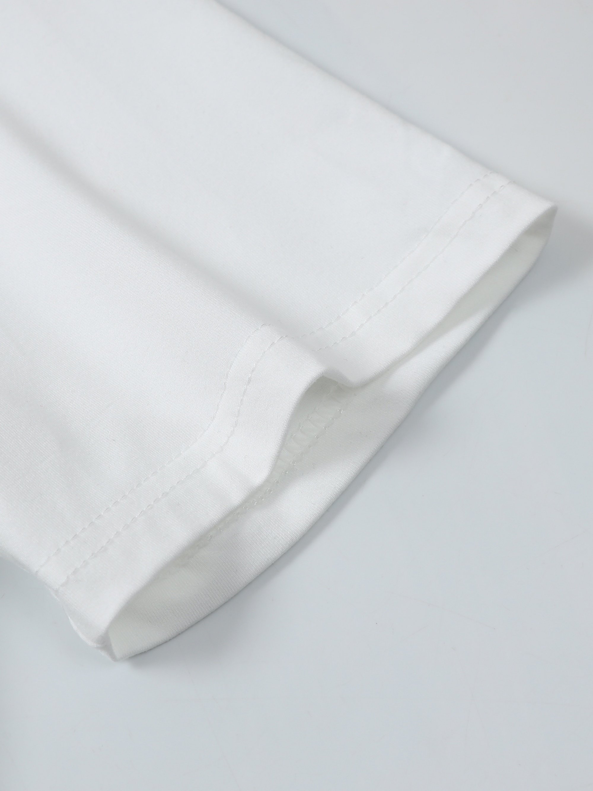 White Solid High Neck Regular T-Shirt
