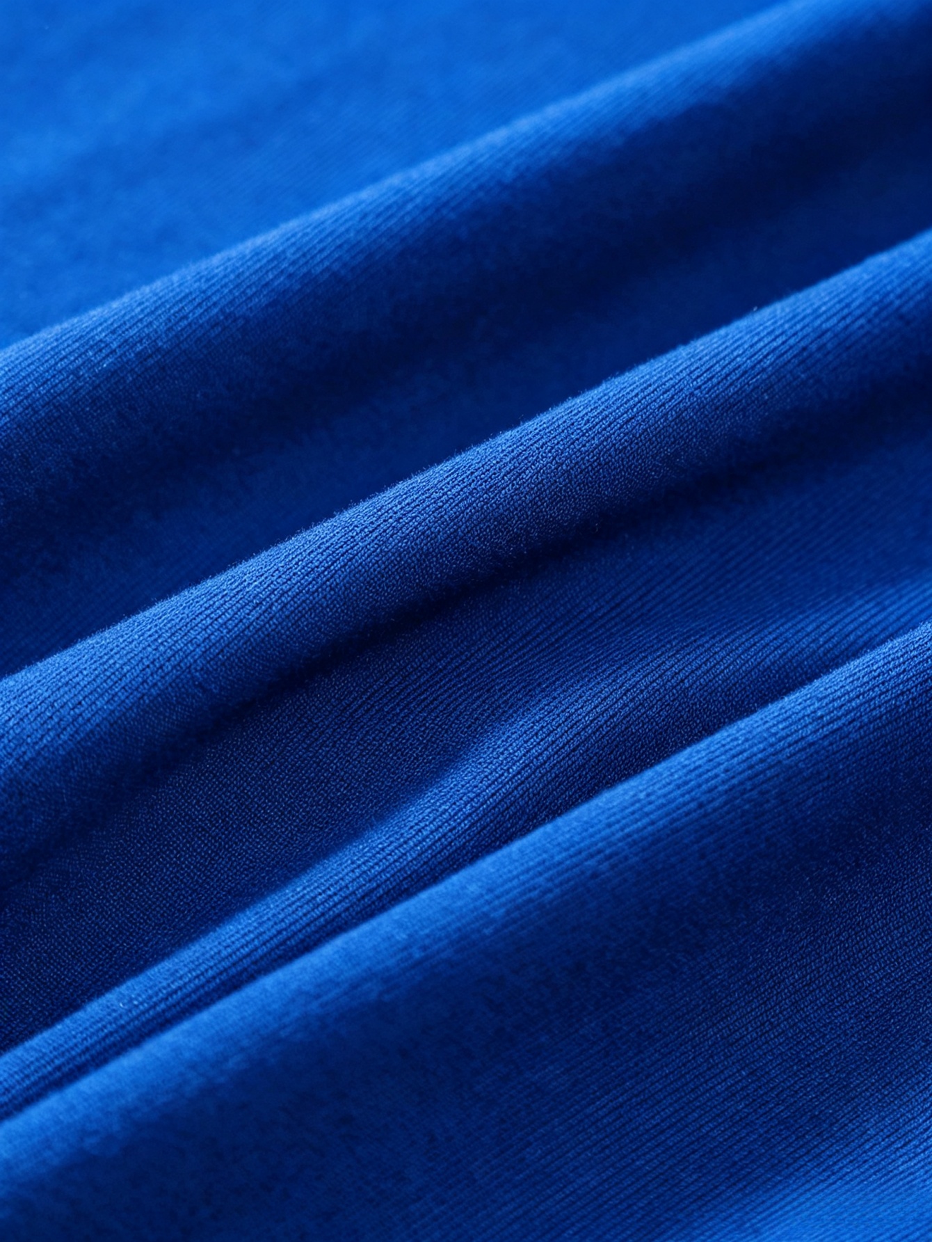 Medium Blue Solid High Neck Regular T-Shirt
