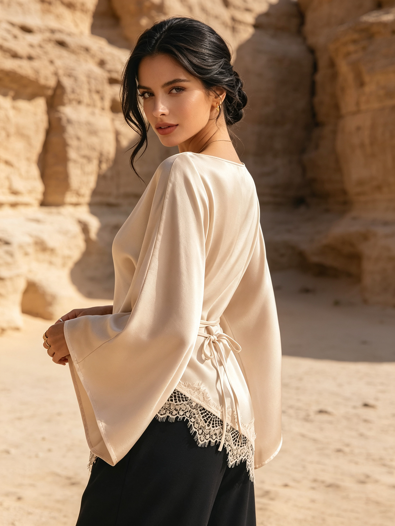 Nude Solid Boat Neck Blouse