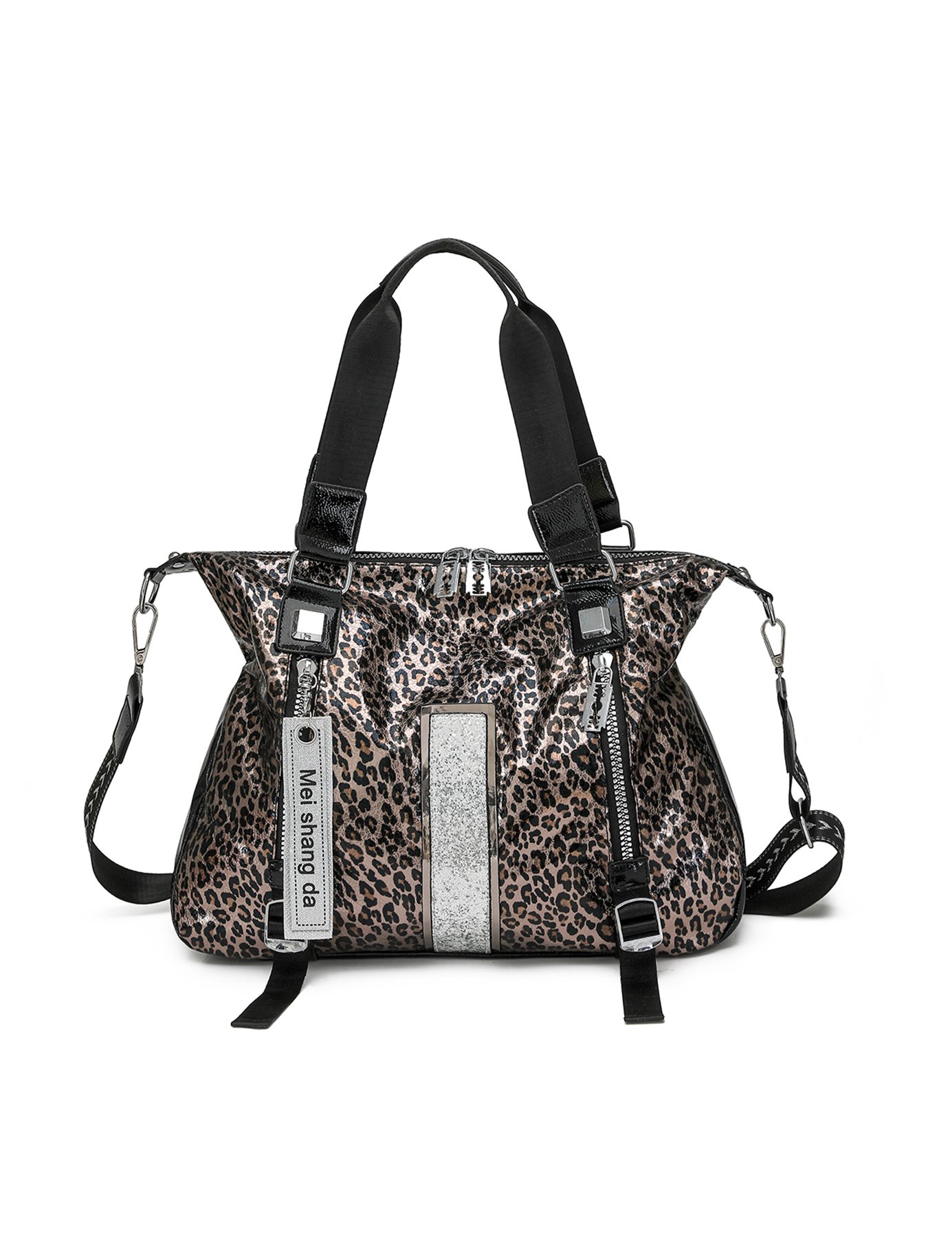 Multi Printed Shoulder Bag with Zip