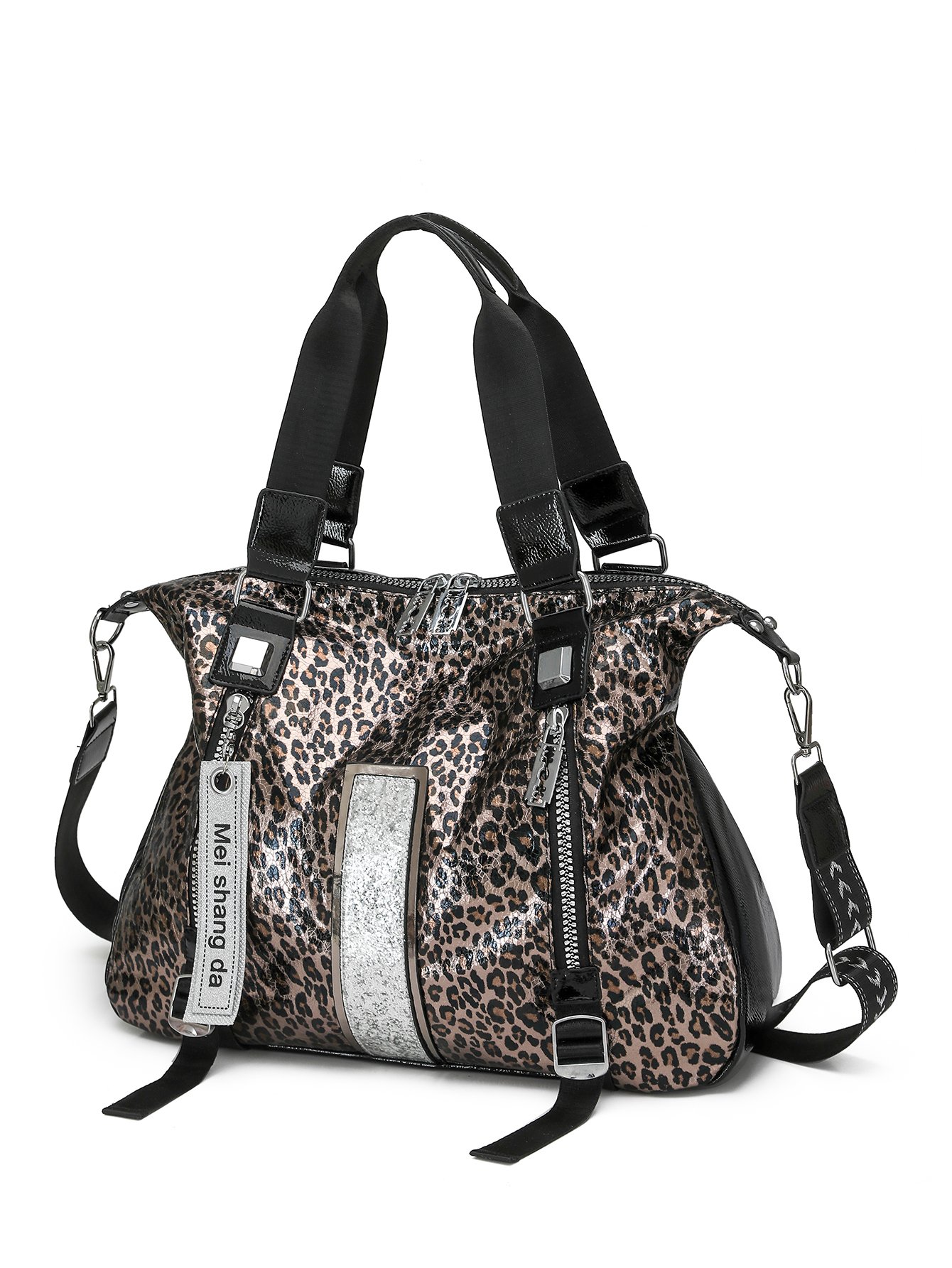 Multi Printed Shoulder Bag with Zip