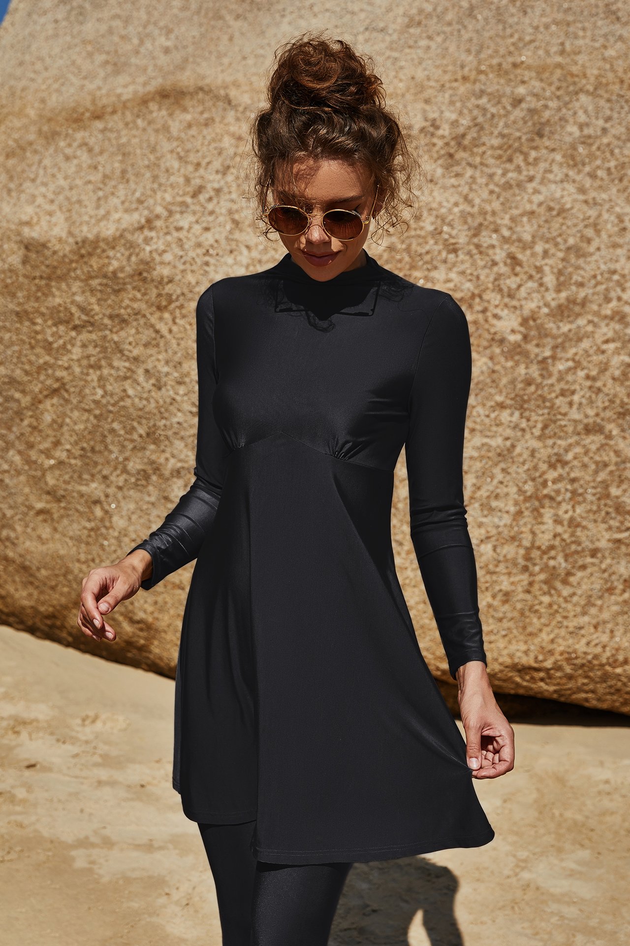 Black Solid Burkini