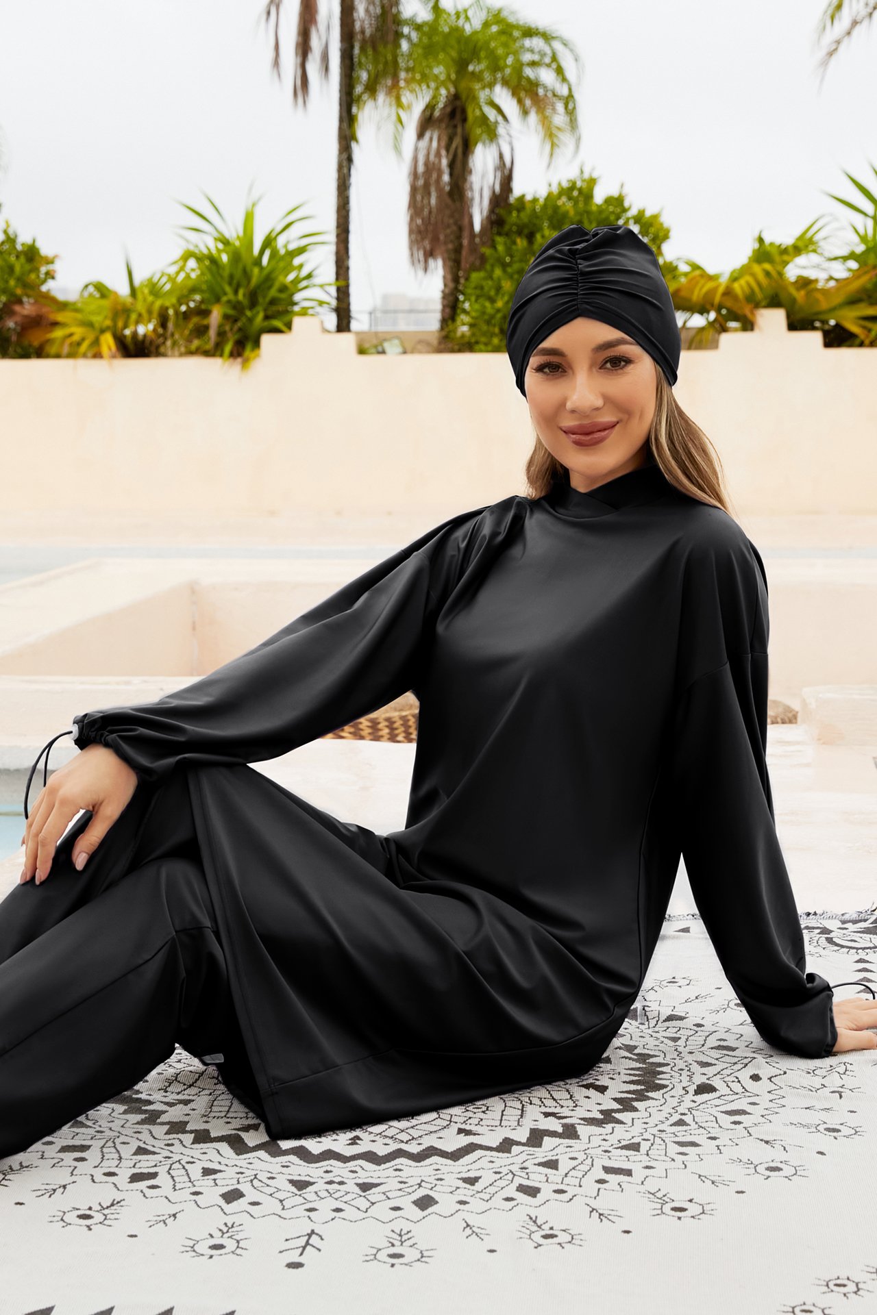 Black Solid Burkini
