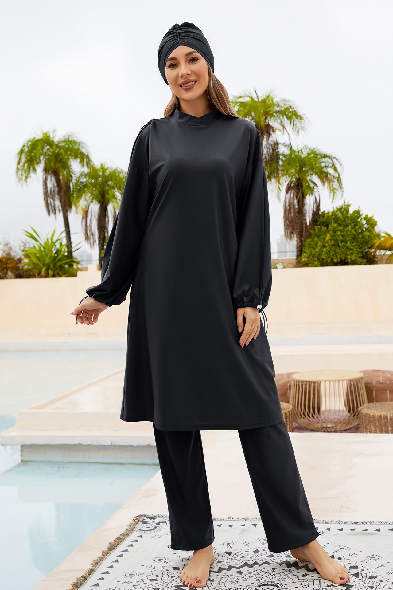 Black Solid Burkini