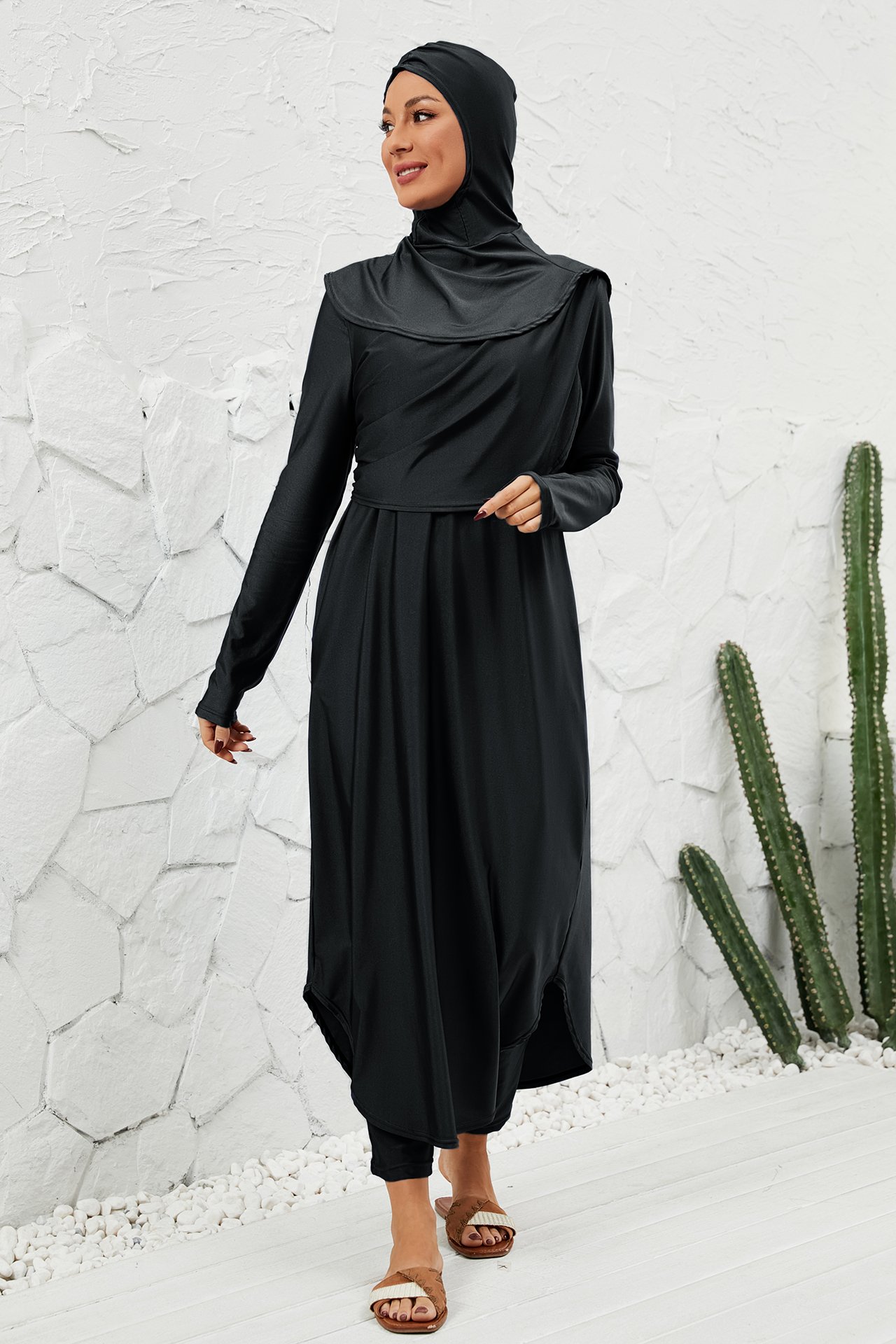 Black Solid Burkini
