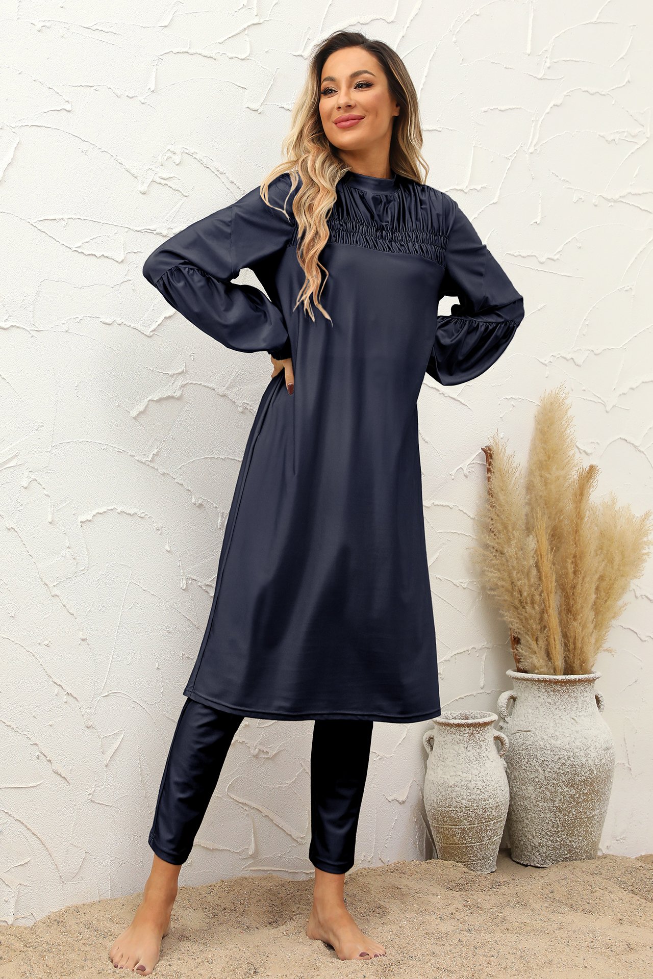 Navy Blue Solid Burkini