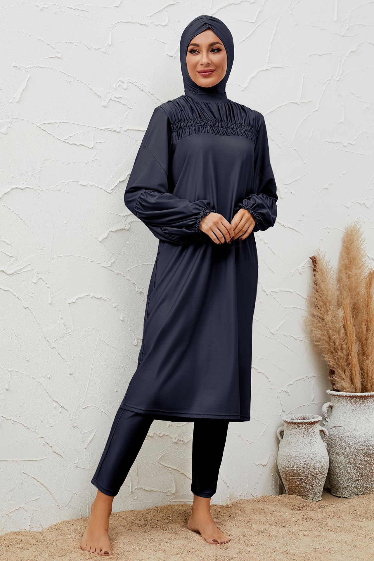Navy Blue Solid Burkini