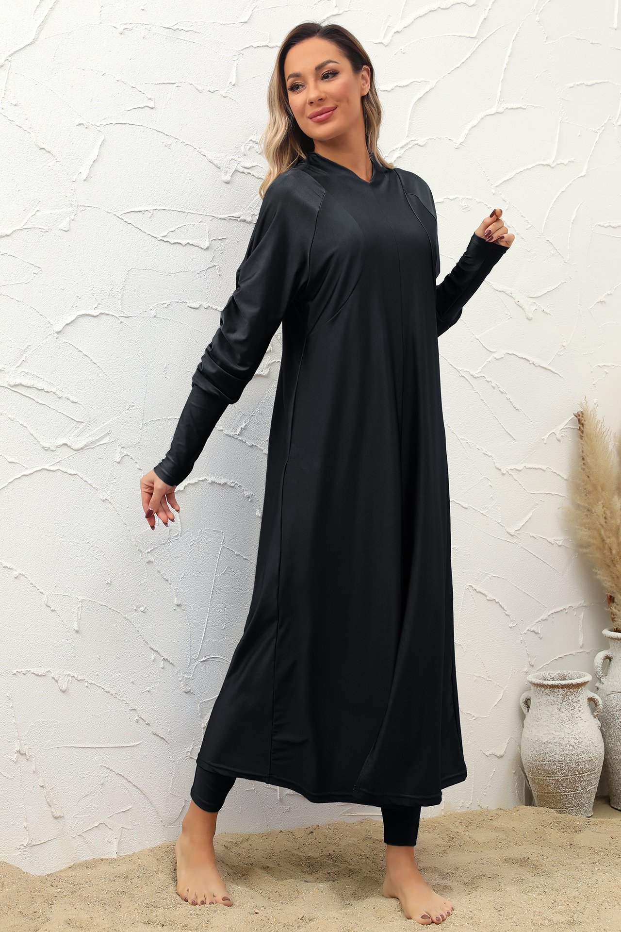 Black Solid Burkini