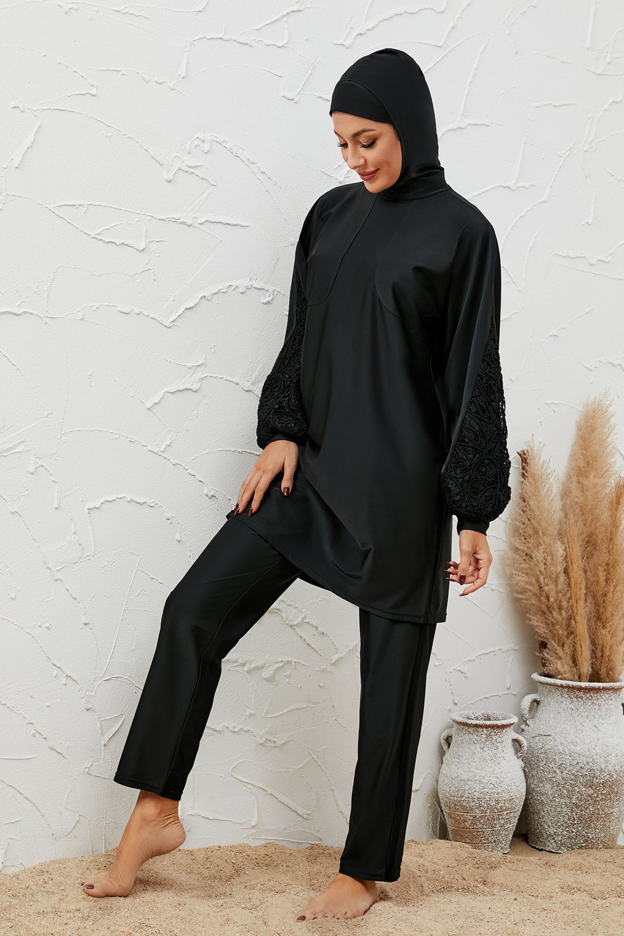 Black Solid Burkini