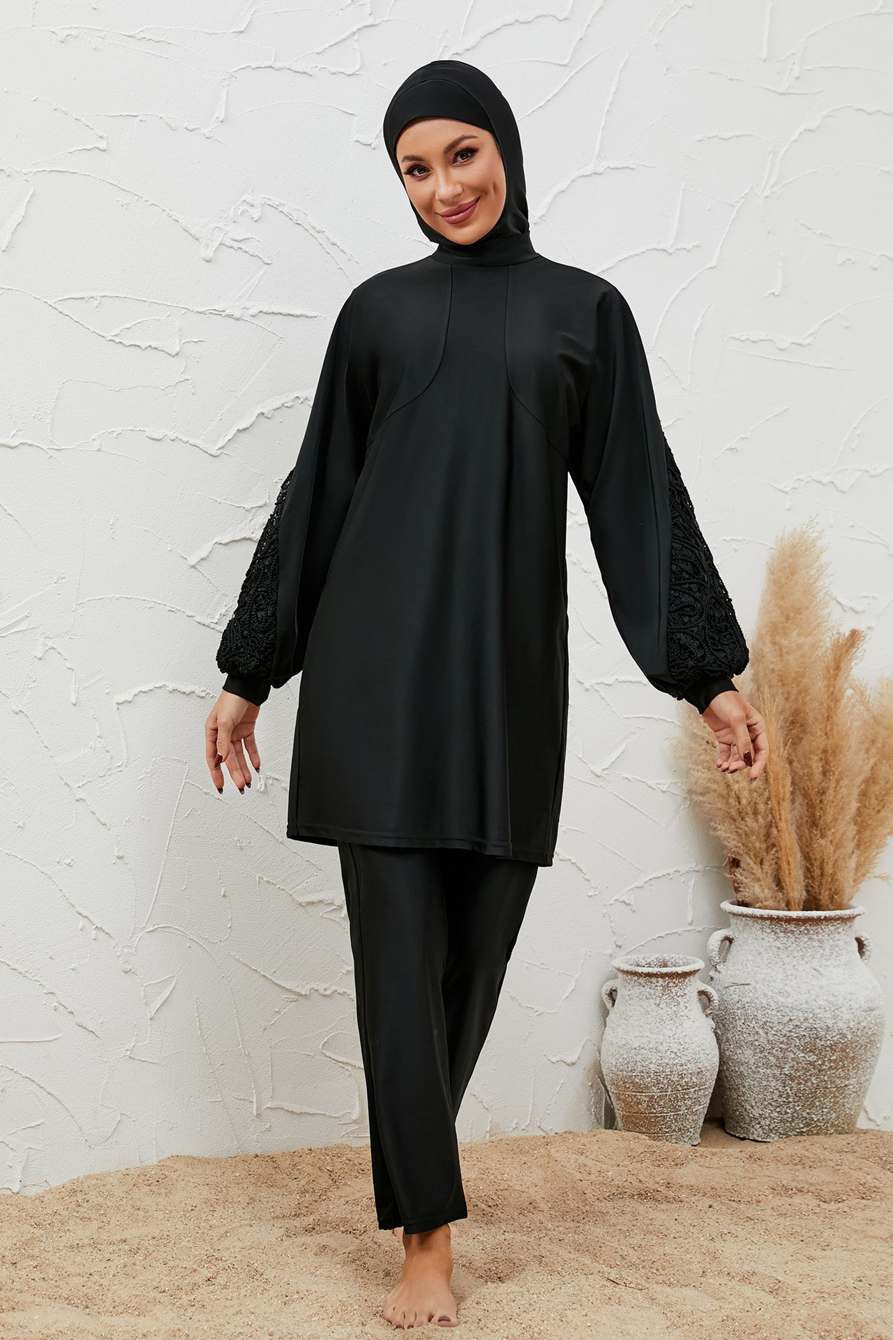 Black Solid Burkini