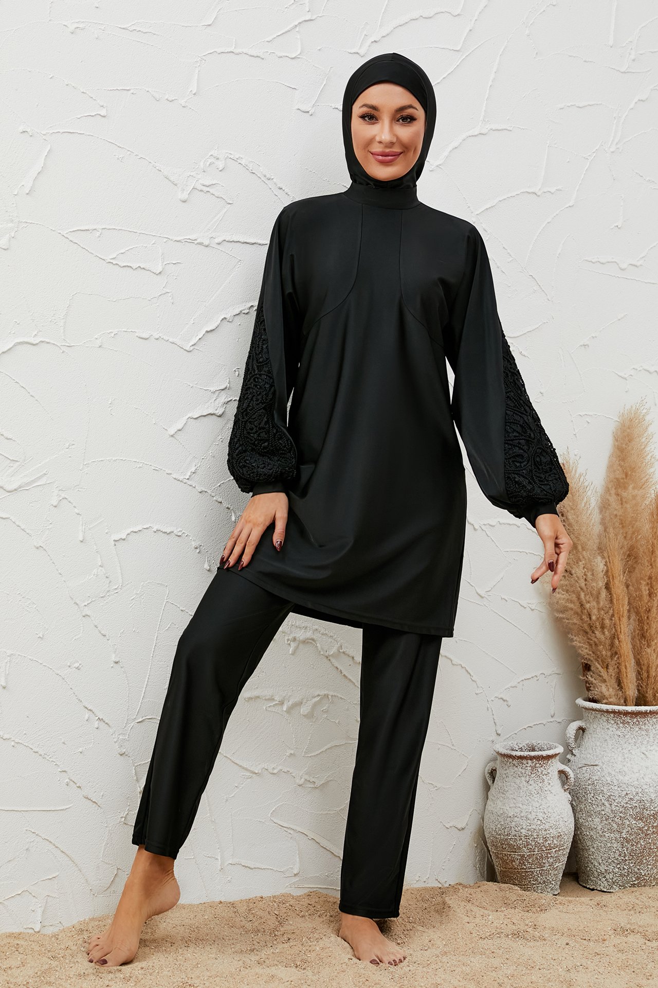 Black Solid Burkini