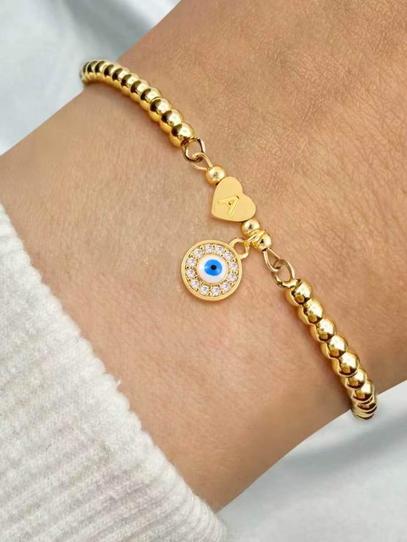 Gold Solid Charm Bracelet