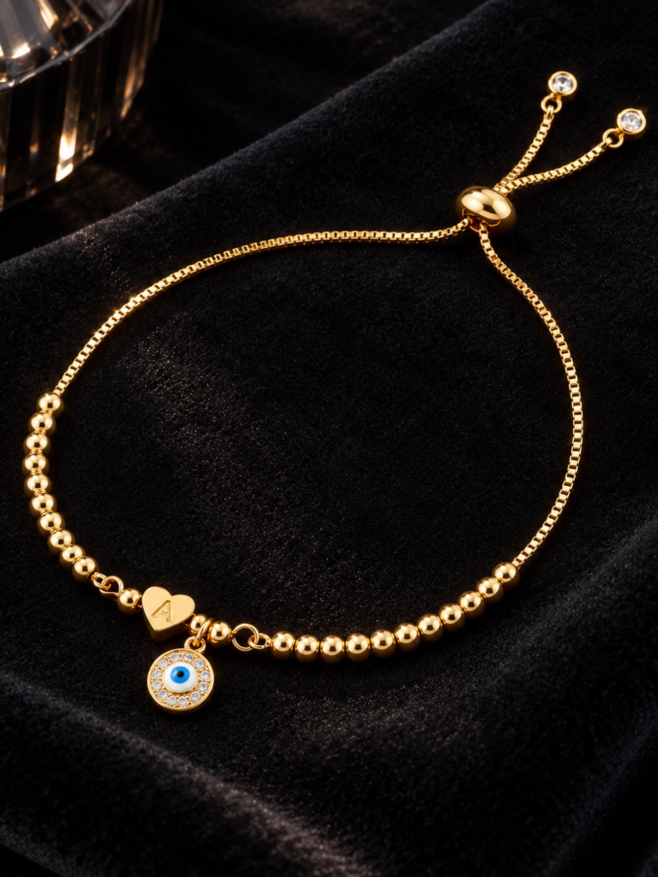 Gold Solid Charm Bracelet