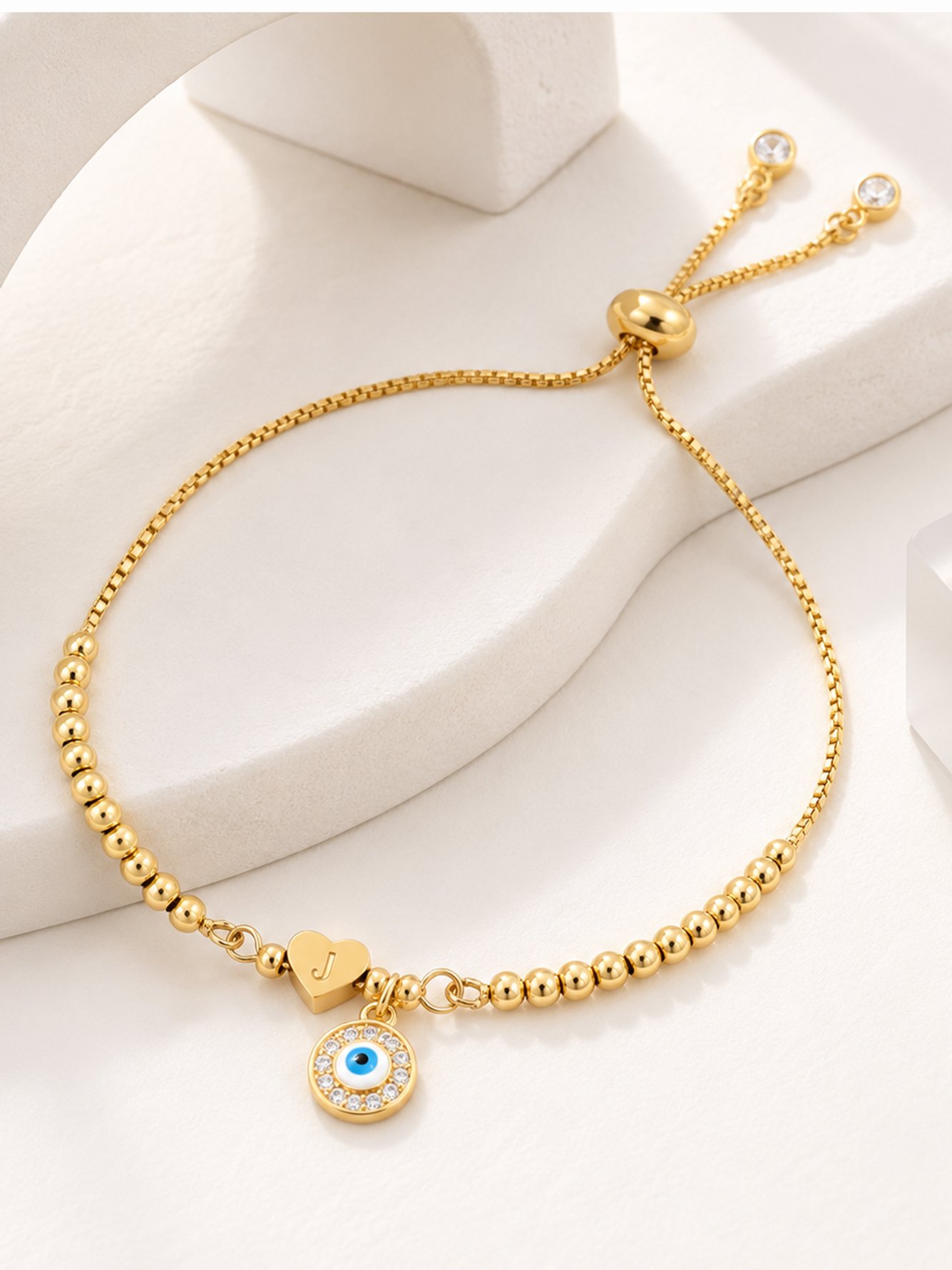 Gold Solid Charm Bracelet