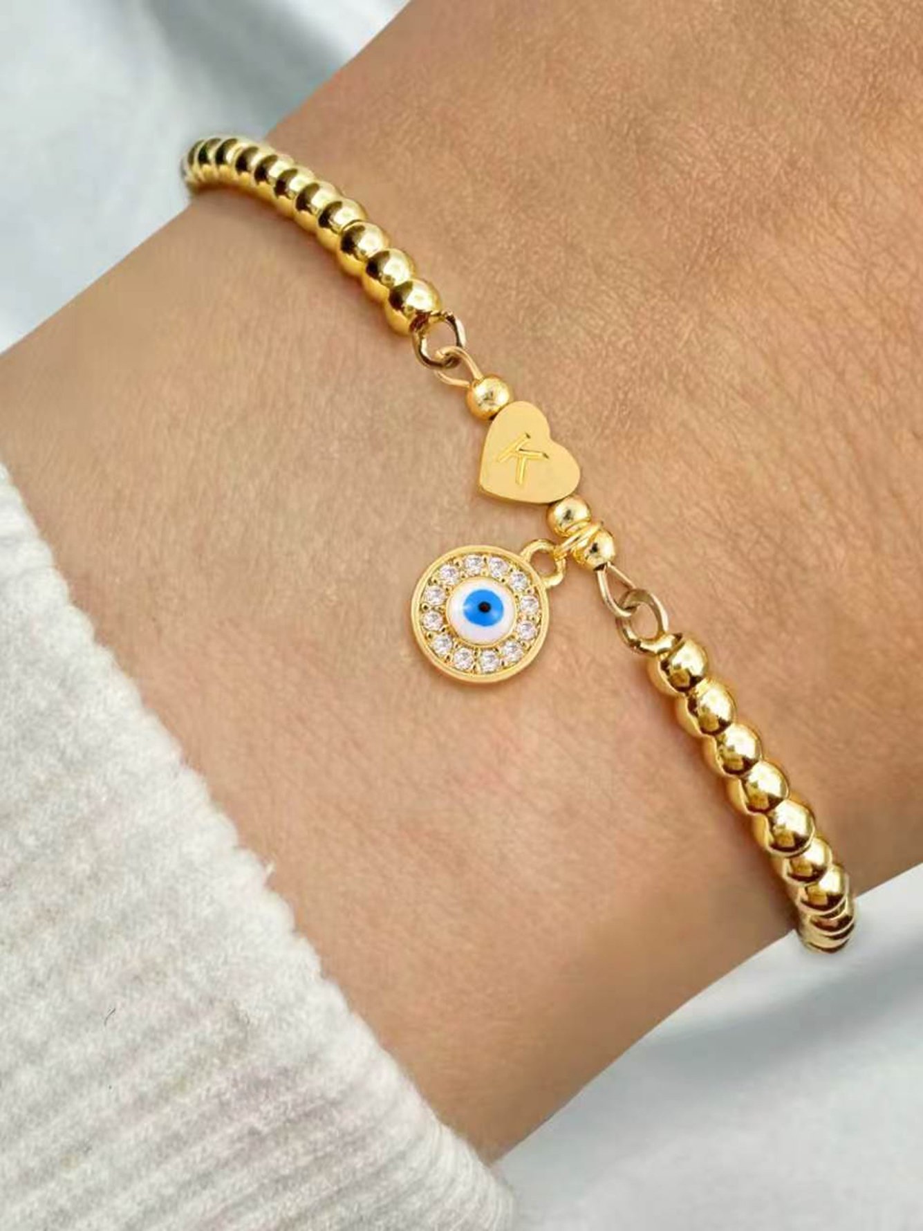 Gold Solid Charm Bracelet