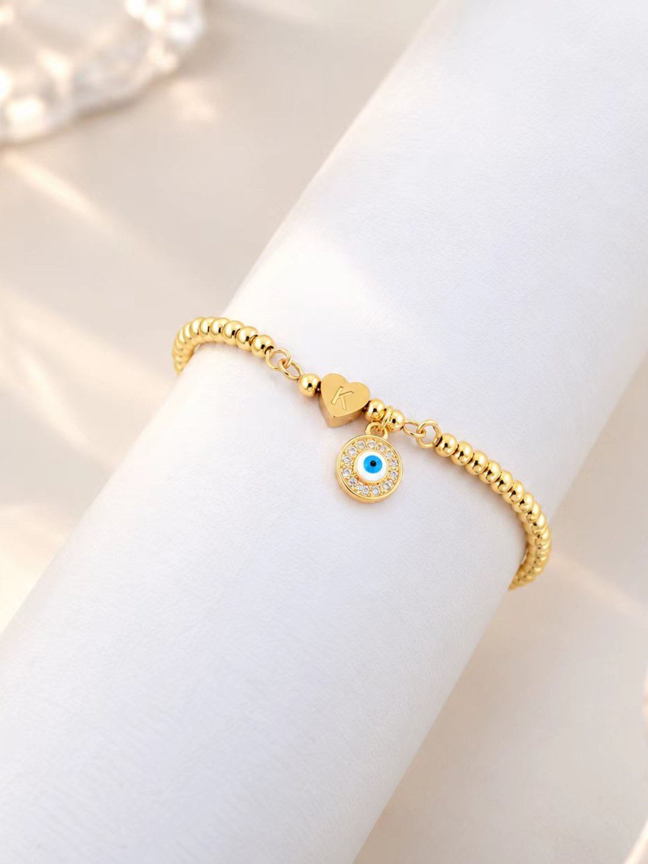 Gold Solid Charm Bracelet
