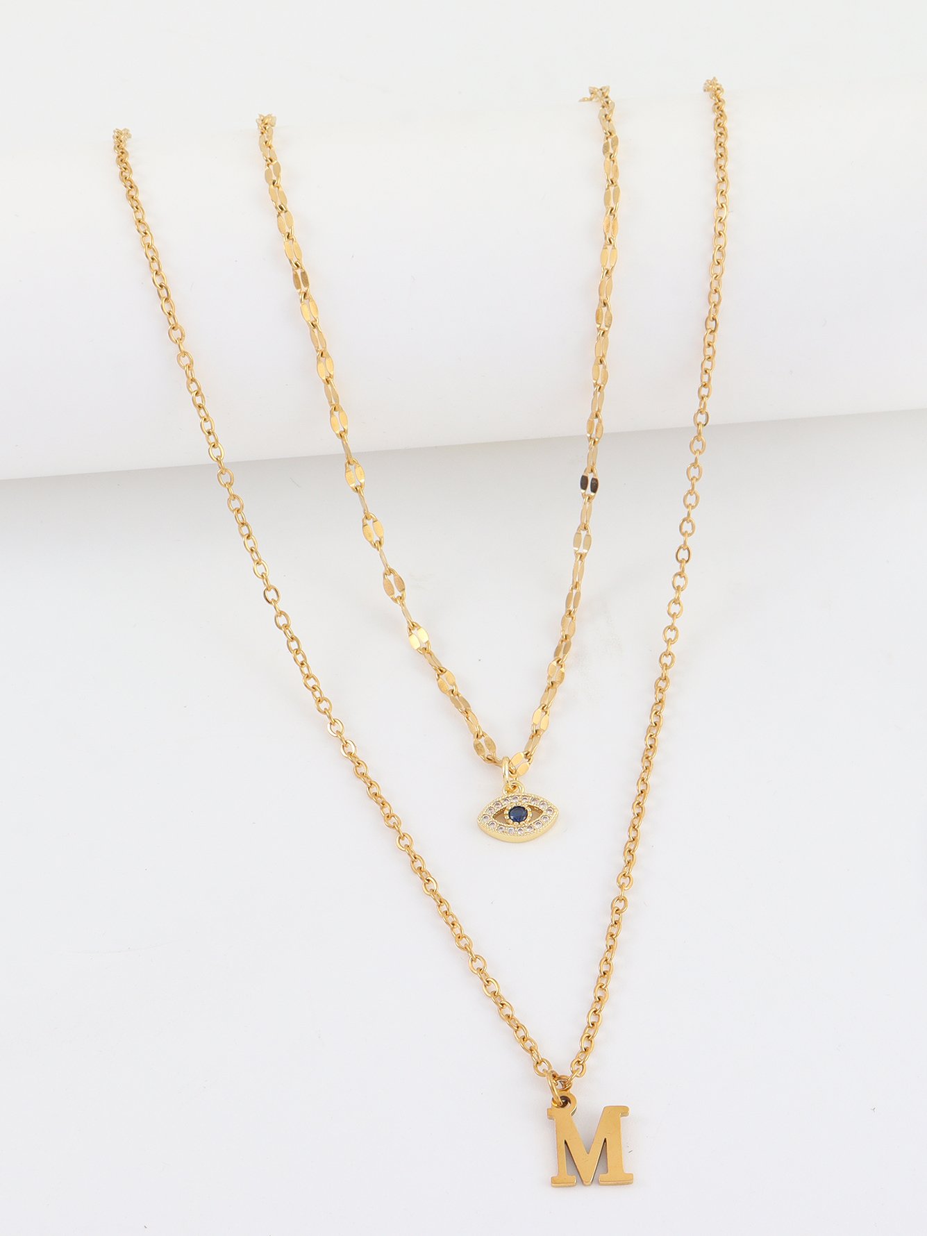 Gold Solid Pendant Necklace