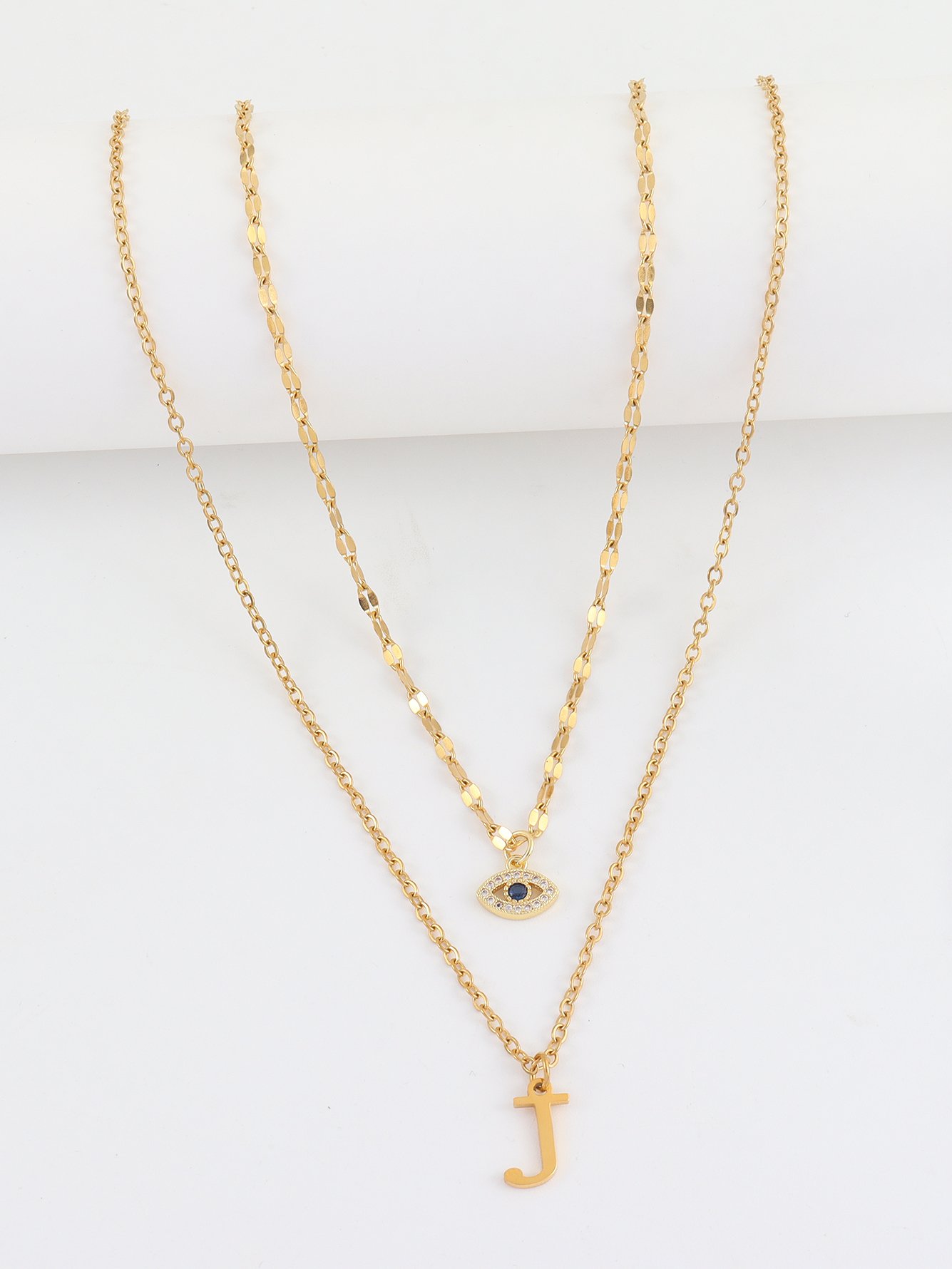Gold Solid Pendant Necklace