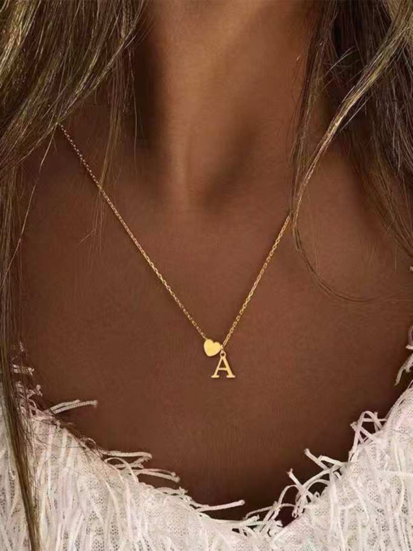 Gold Solid Pendant Necklace