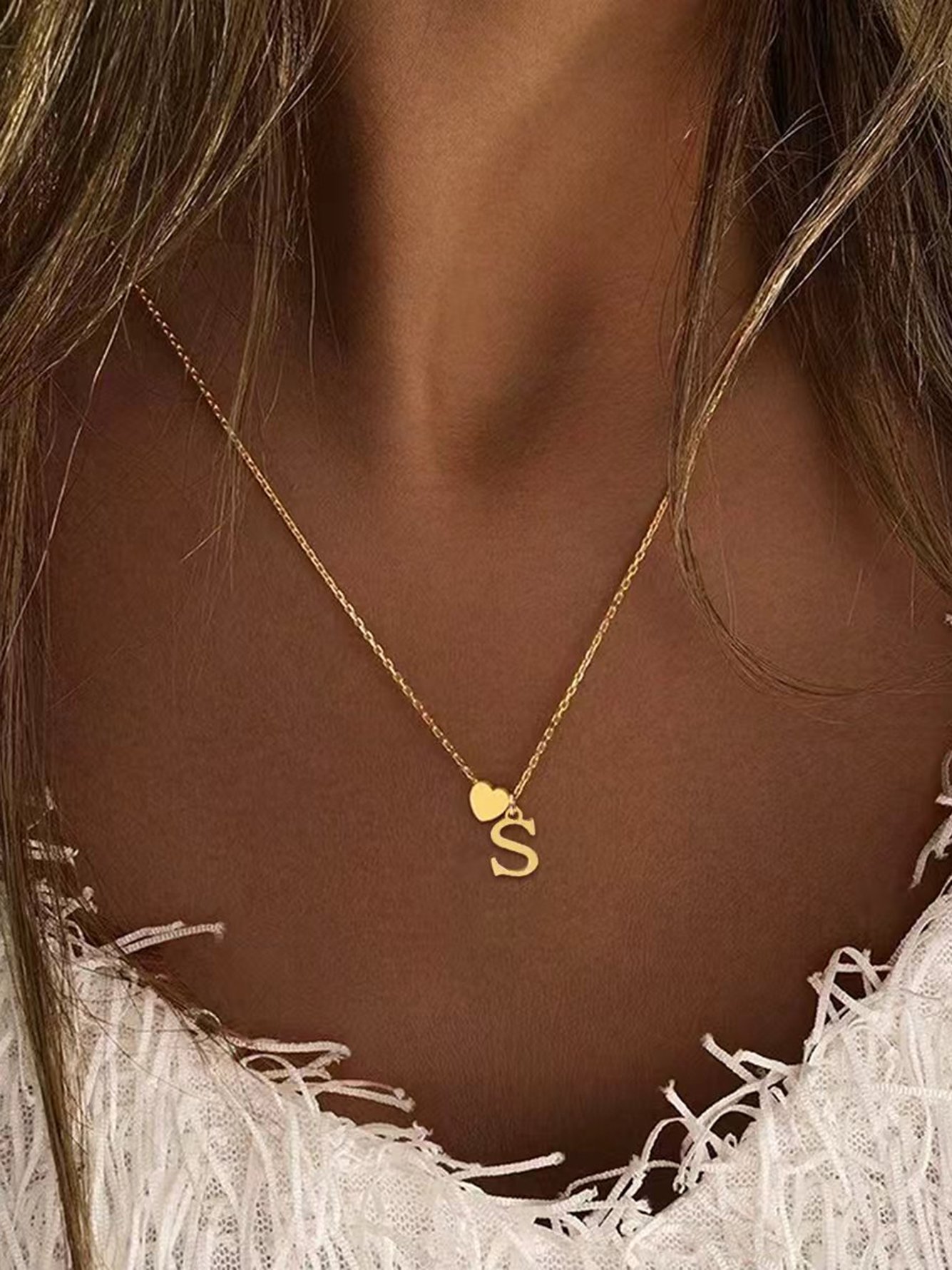 Gold Solid Pendant Necklace