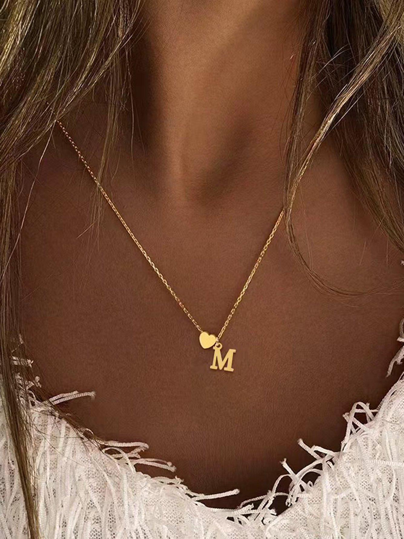 Gold Solid Pendant Necklace