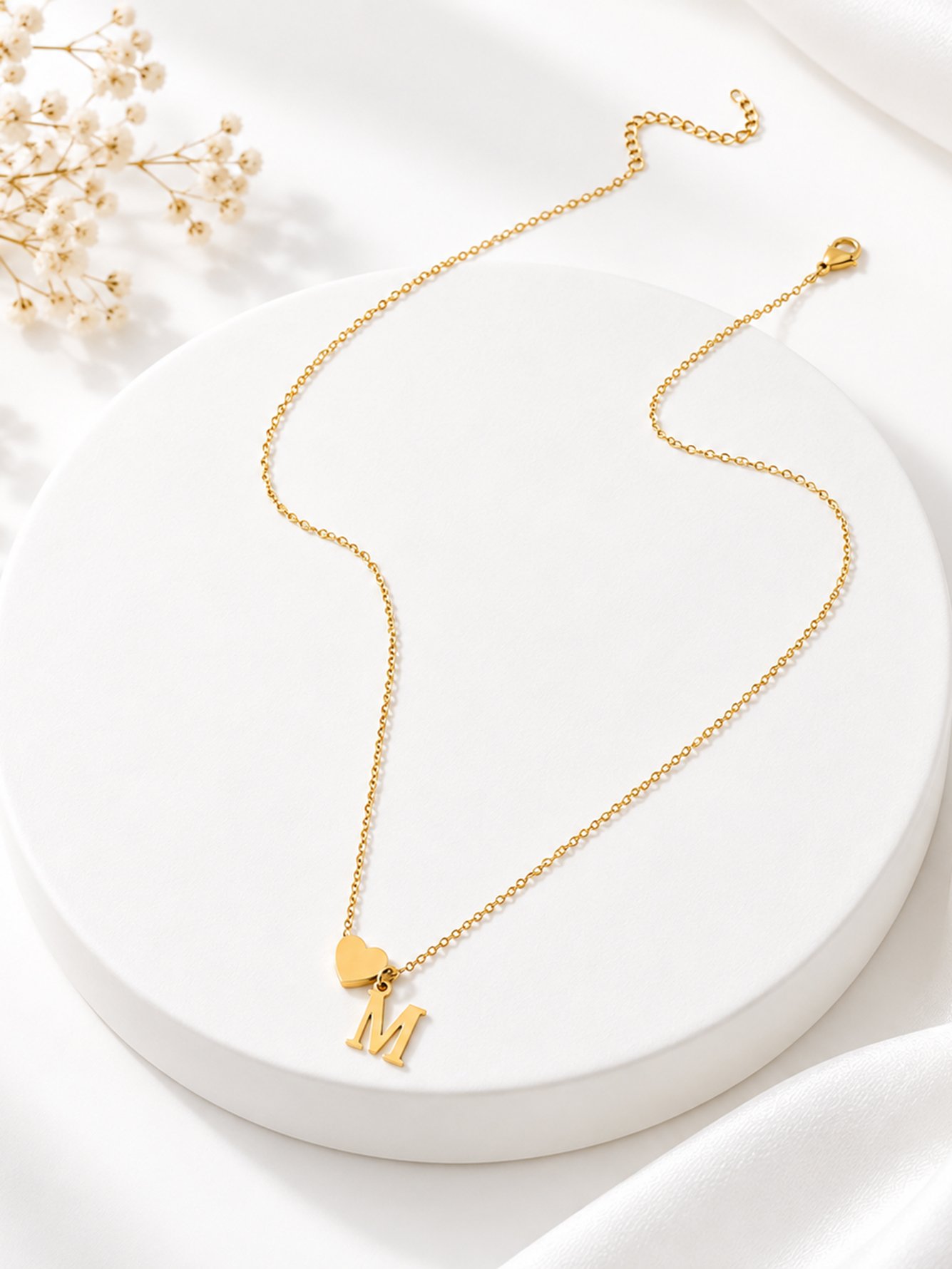 Gold Solid Pendant Necklace