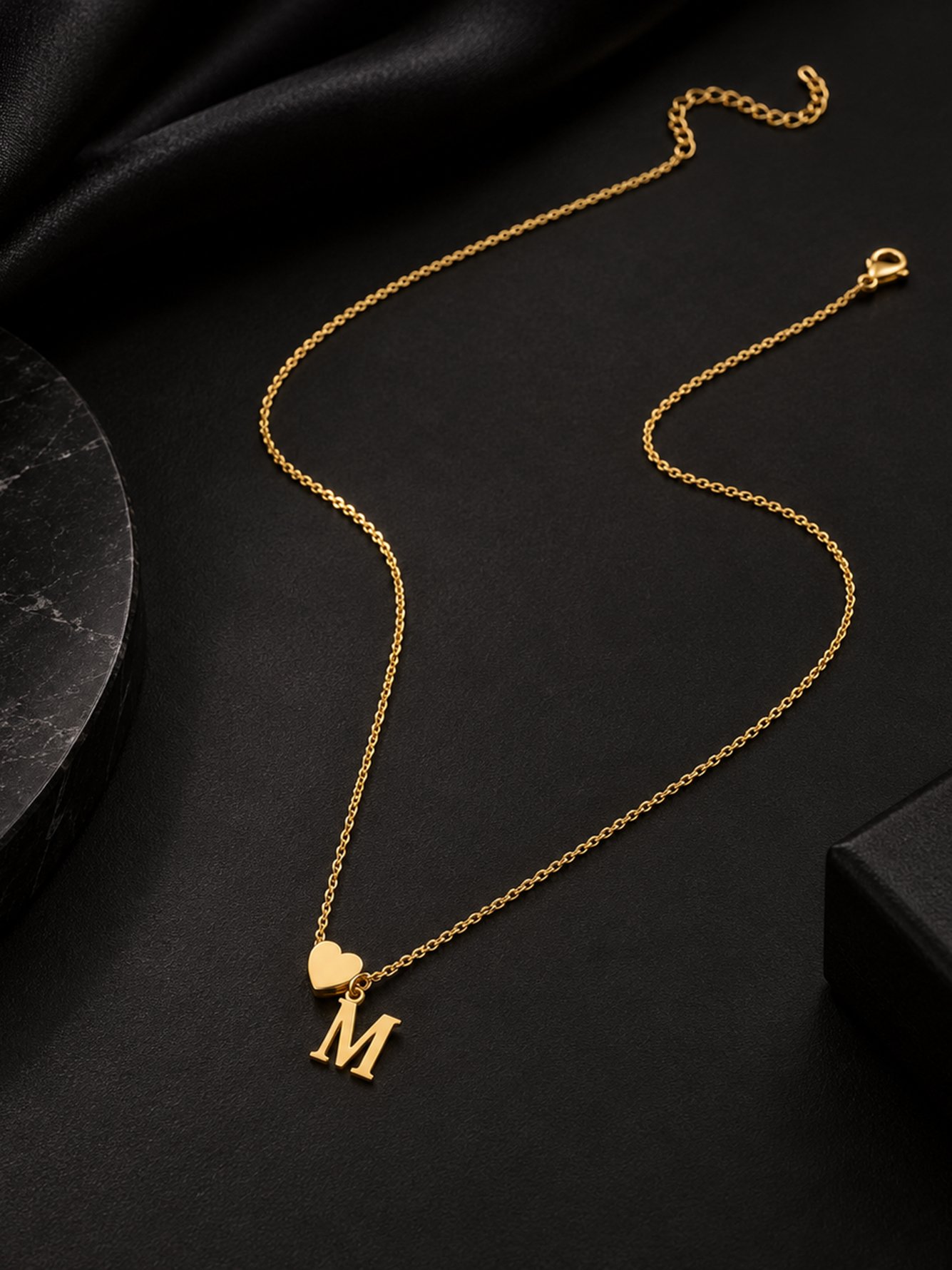 Gold Solid Pendant Necklace