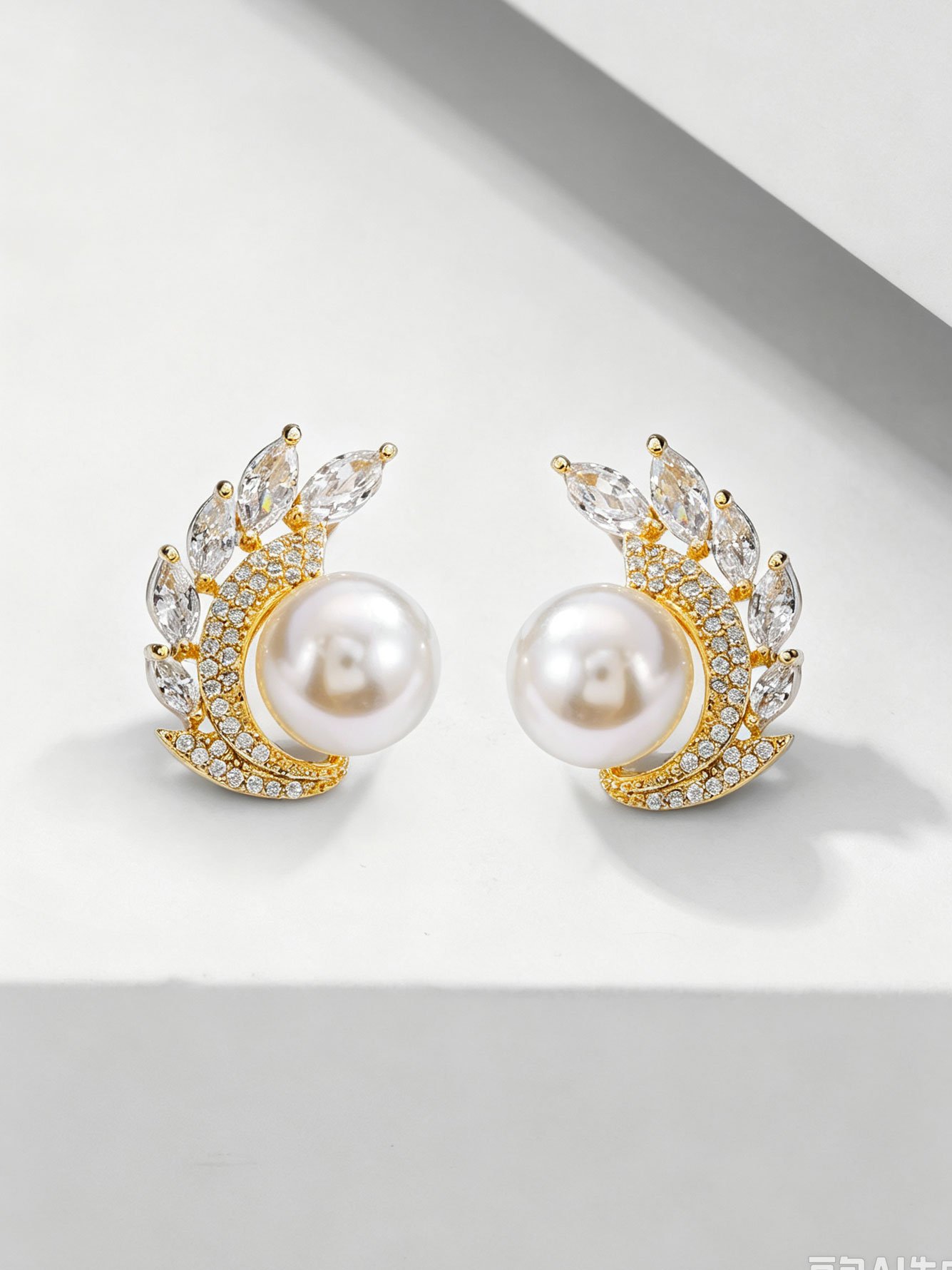 Gold Texture Stud Earrings