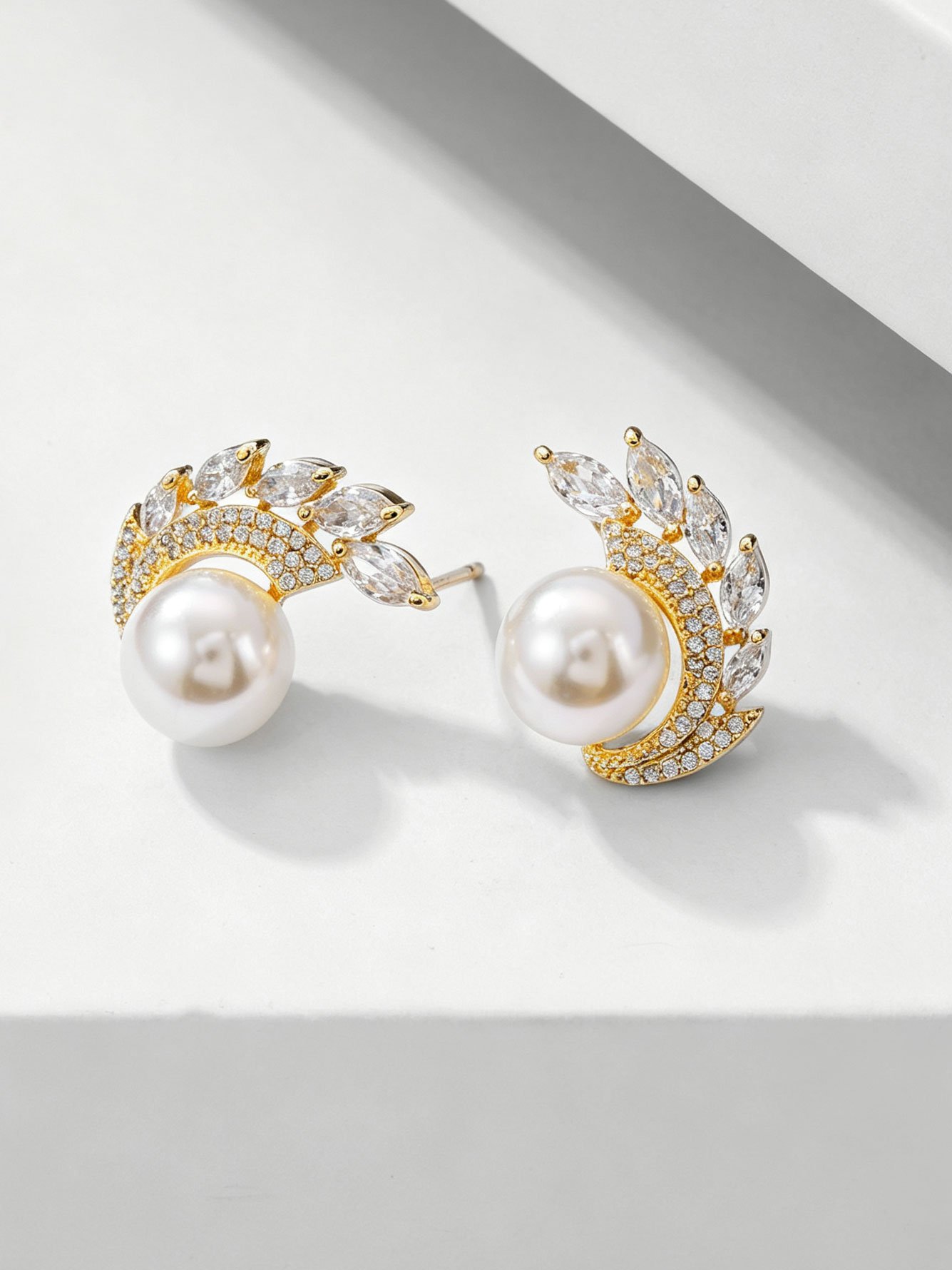 Gold Texture Stud Earrings