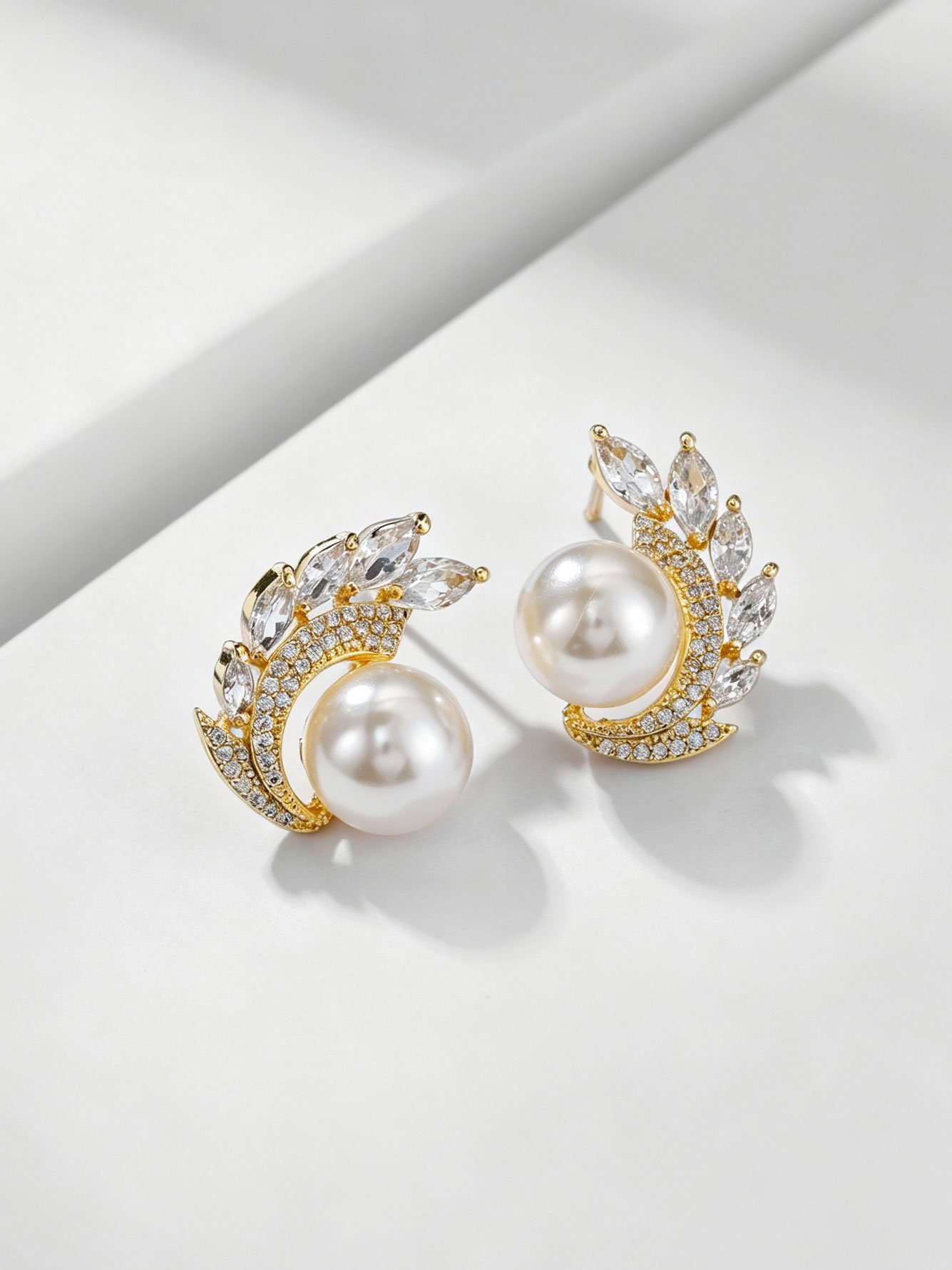 Gold Texture Stud Earrings