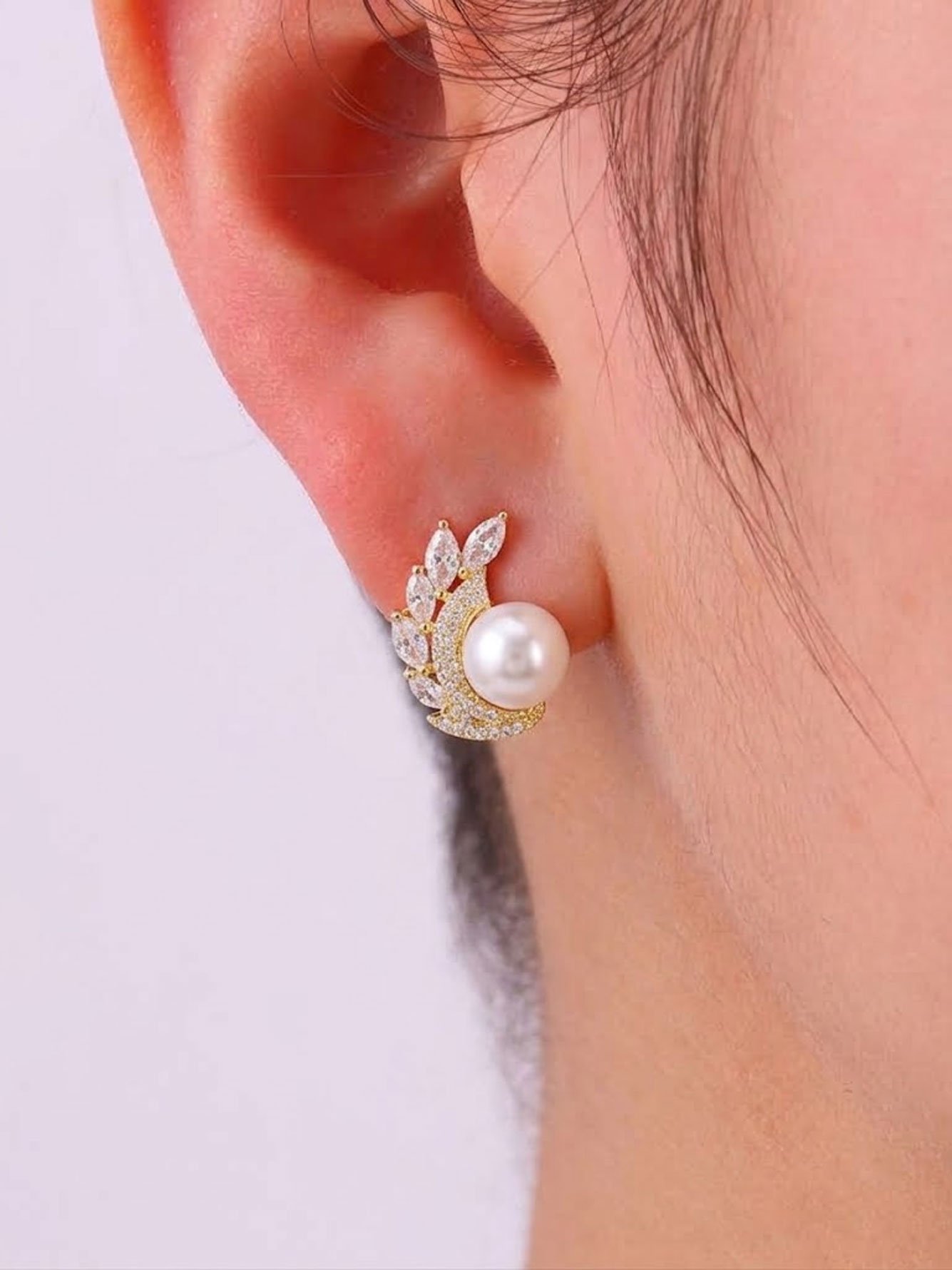 Gold Texture Stud Earrings