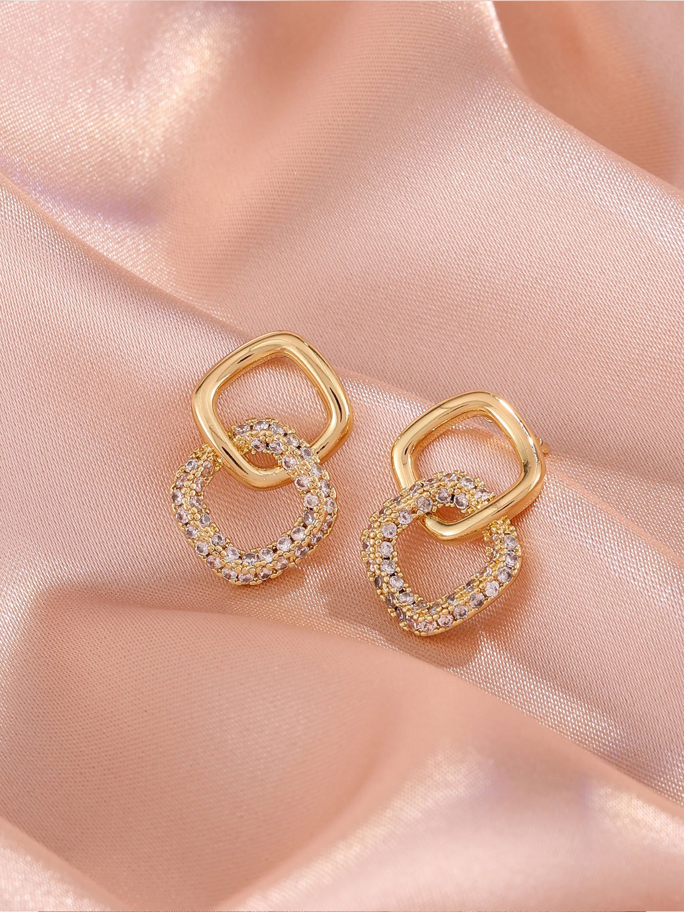 Gold Texture Stud Earrings