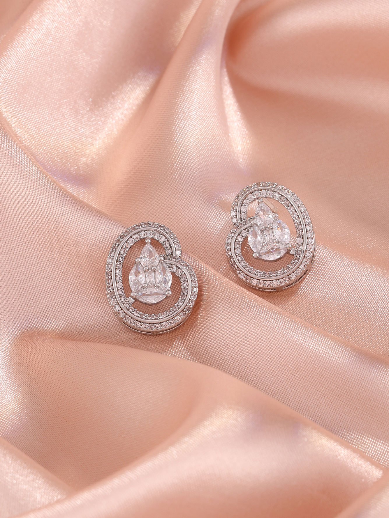 Silver Texture Stud Earrings