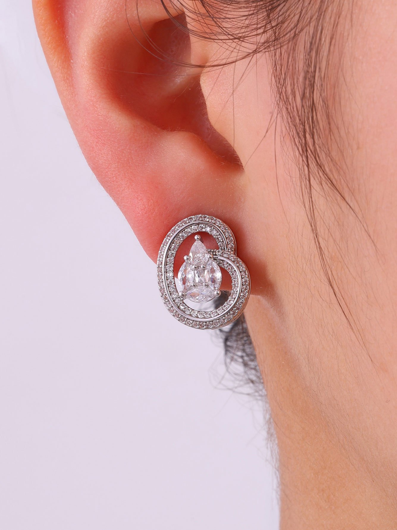 Silver Texture Stud Earrings