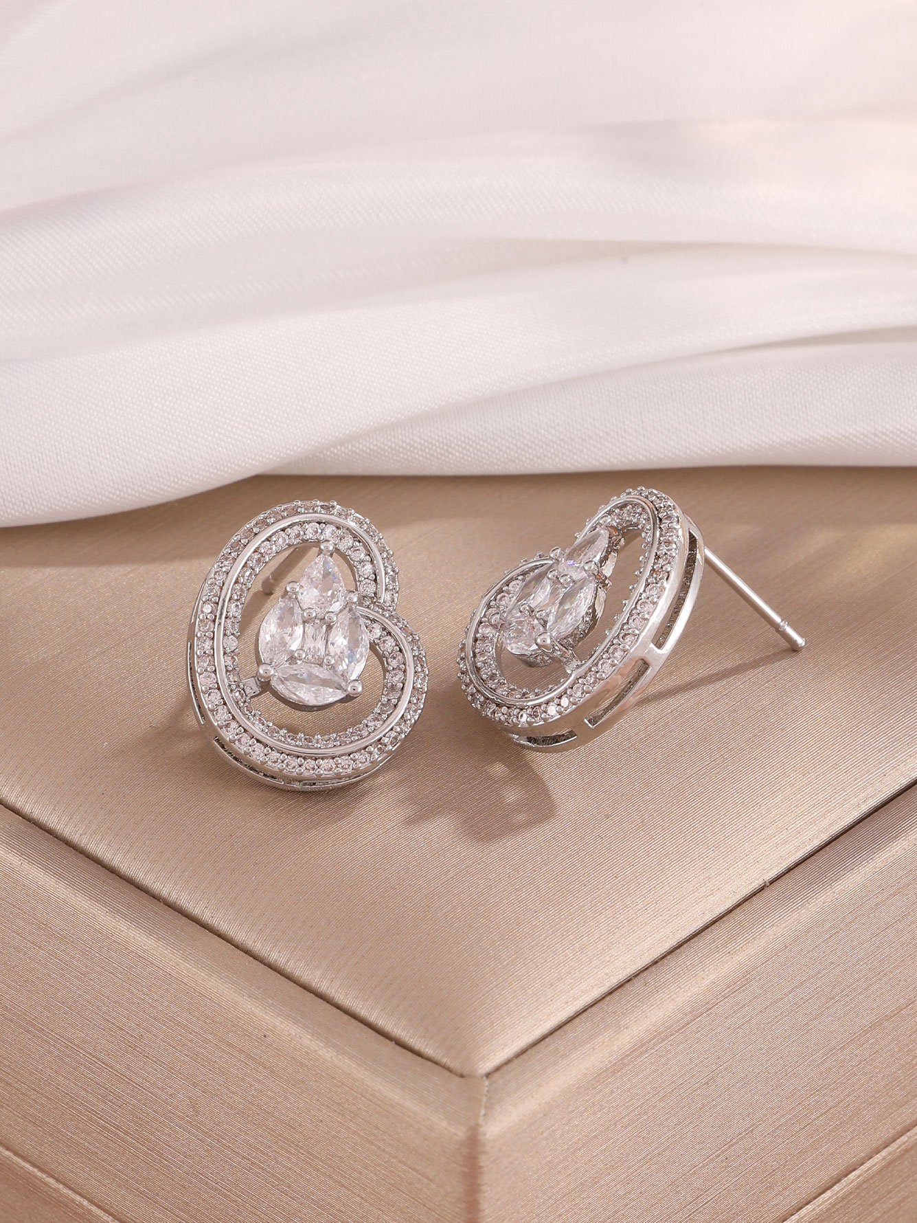 Silver Texture Stud Earrings
