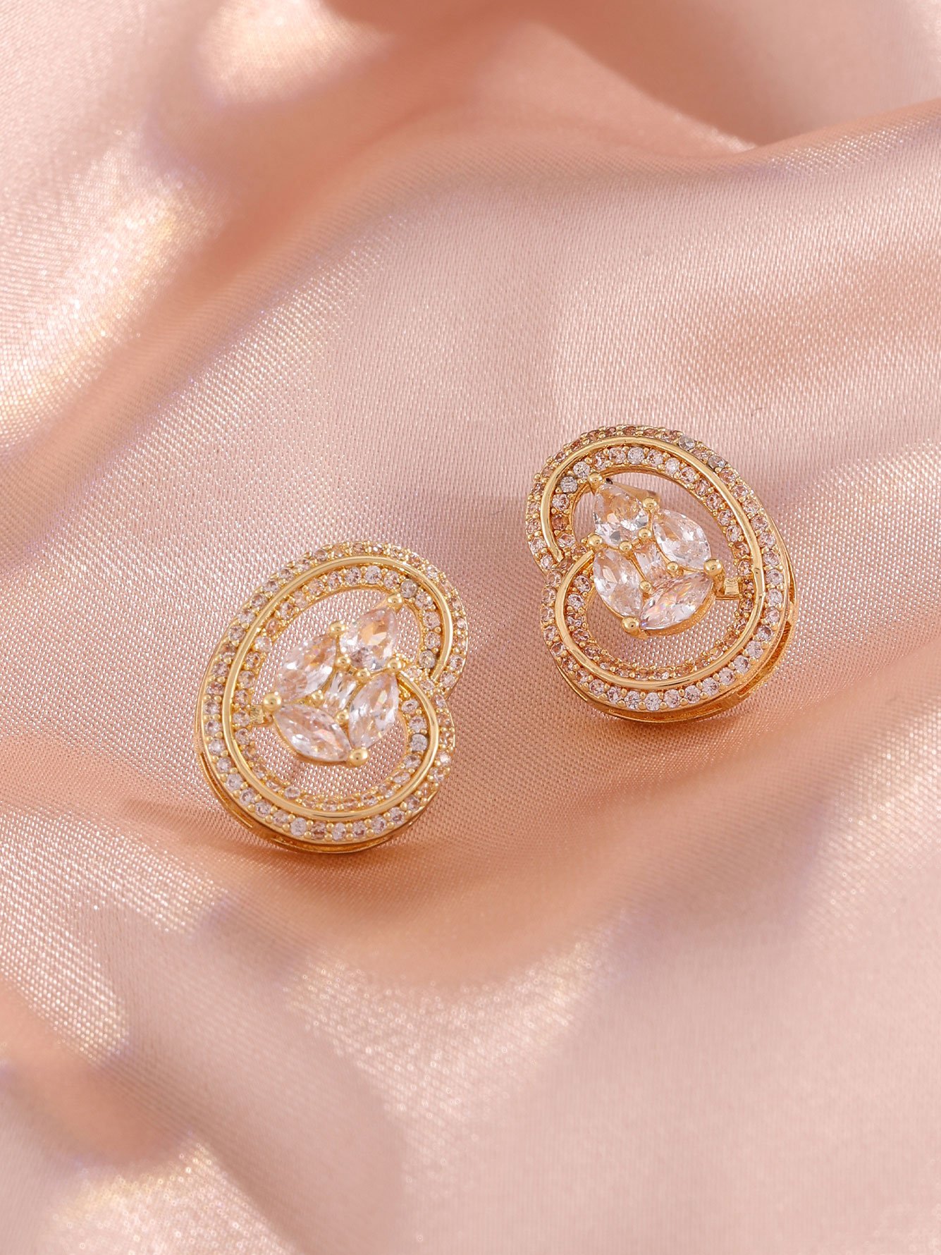 Gold Solid Stud Earrings