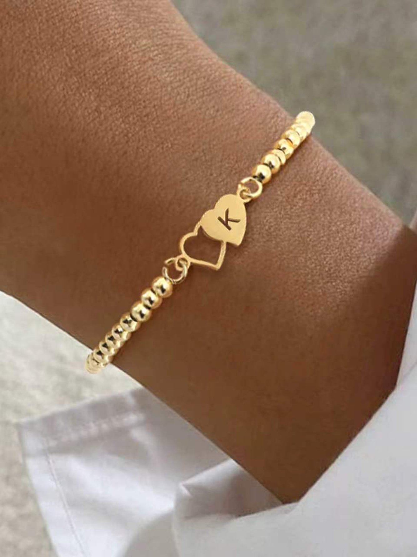 Gold Solid Charm Bracelet