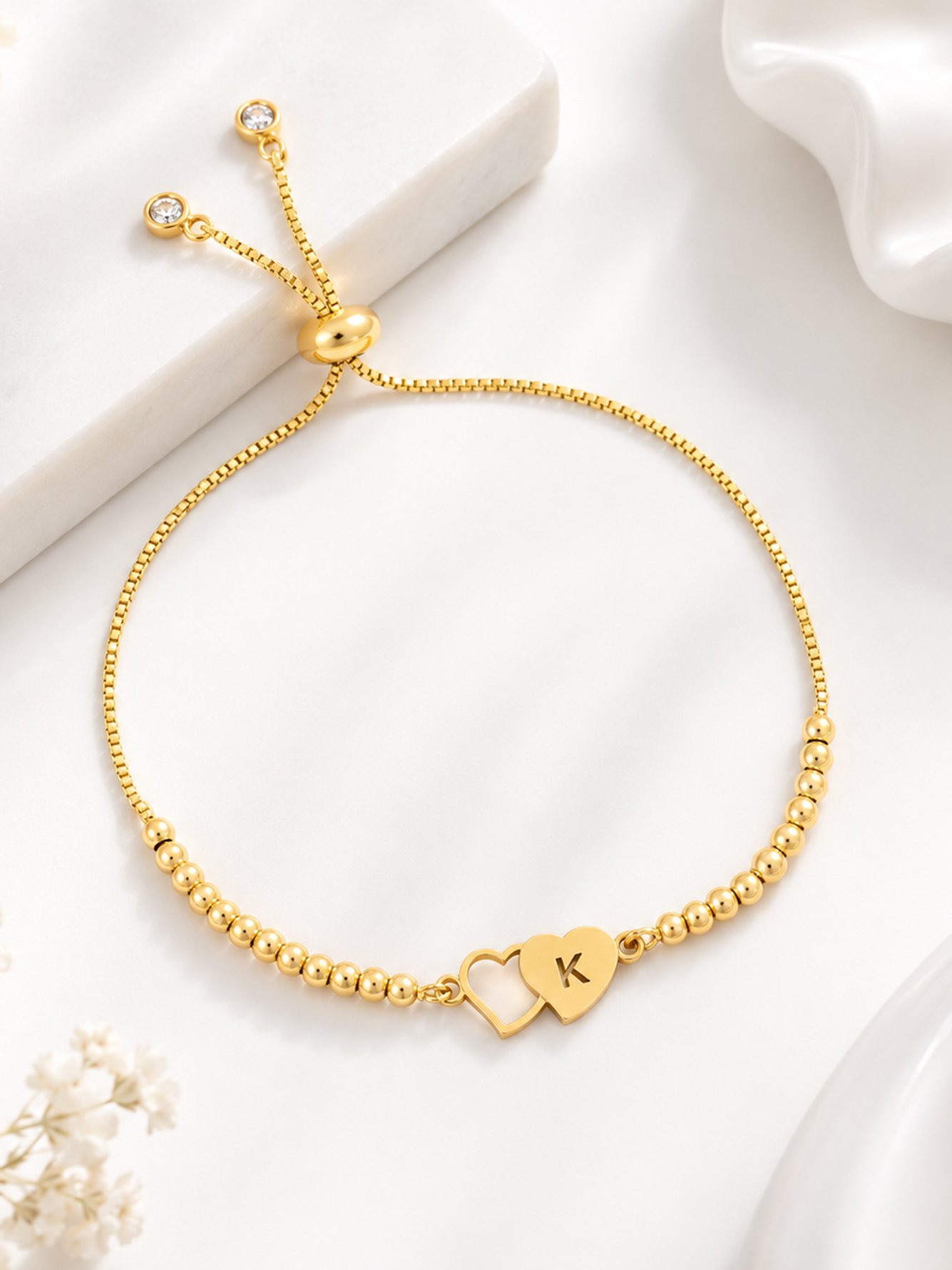 Gold Solid Charm Bracelet