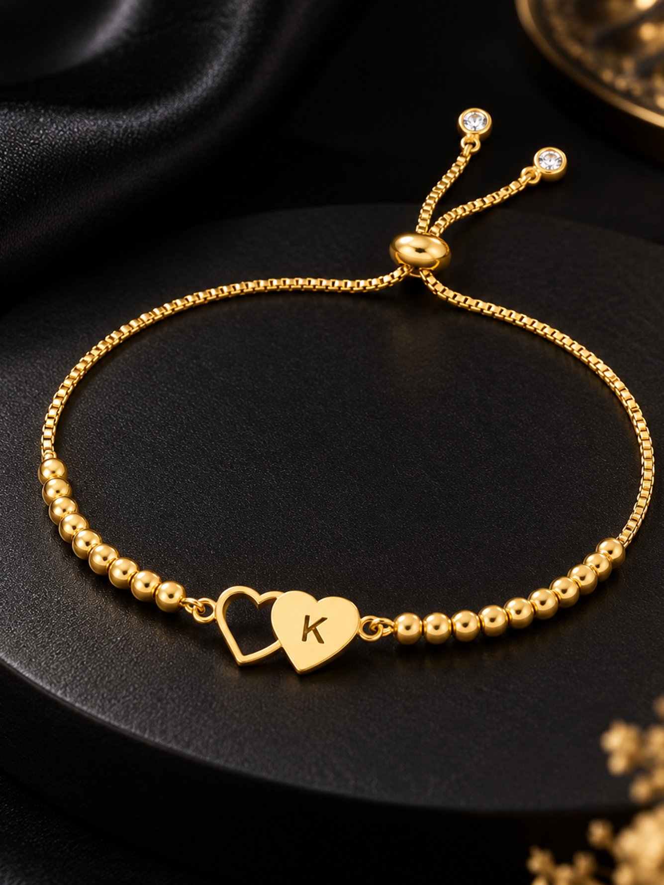 Gold Solid Charm Bracelet