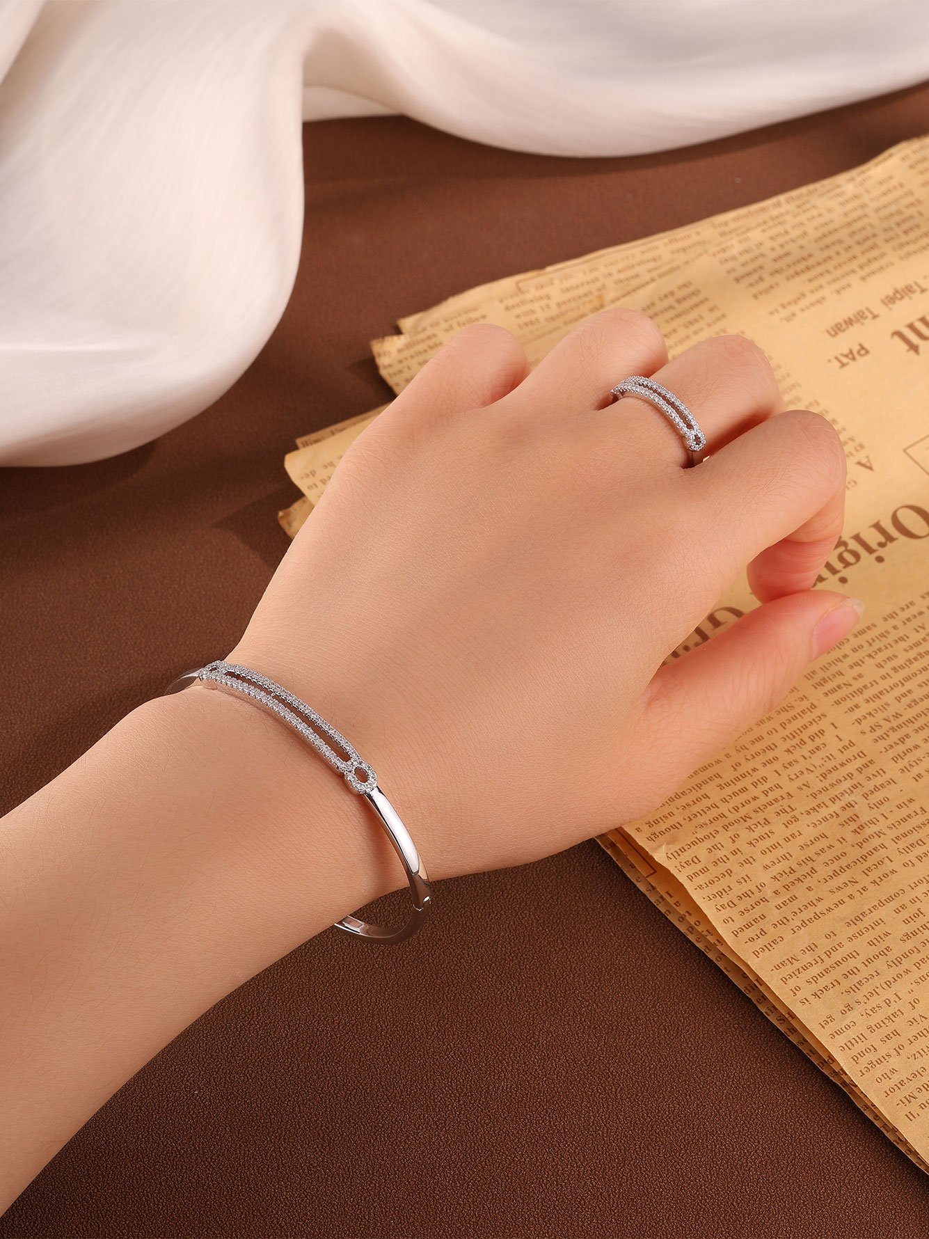 Silver Texture Bangle